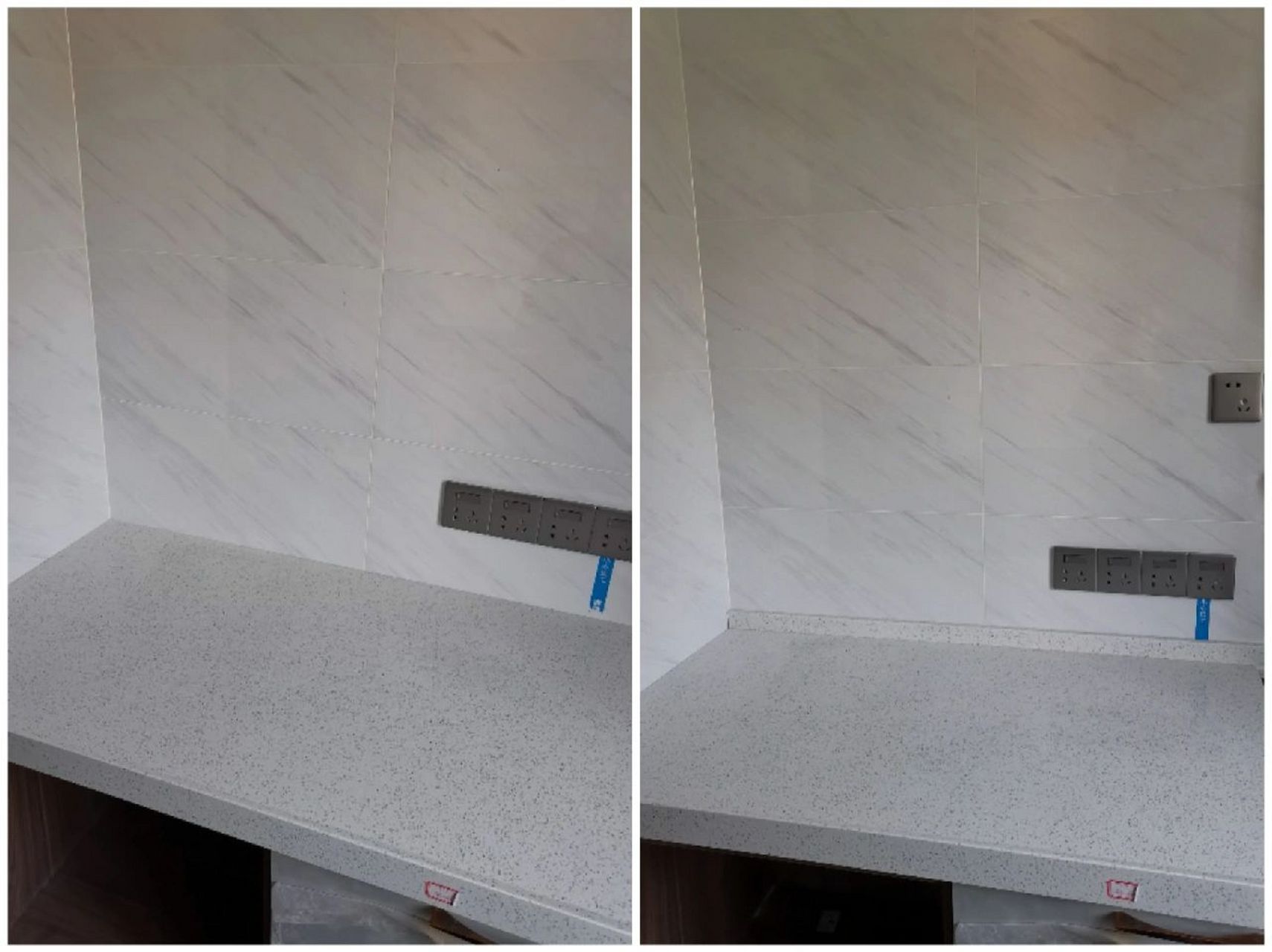 厨房台面要不要挡水条?  如图,要不要挡水条呢?