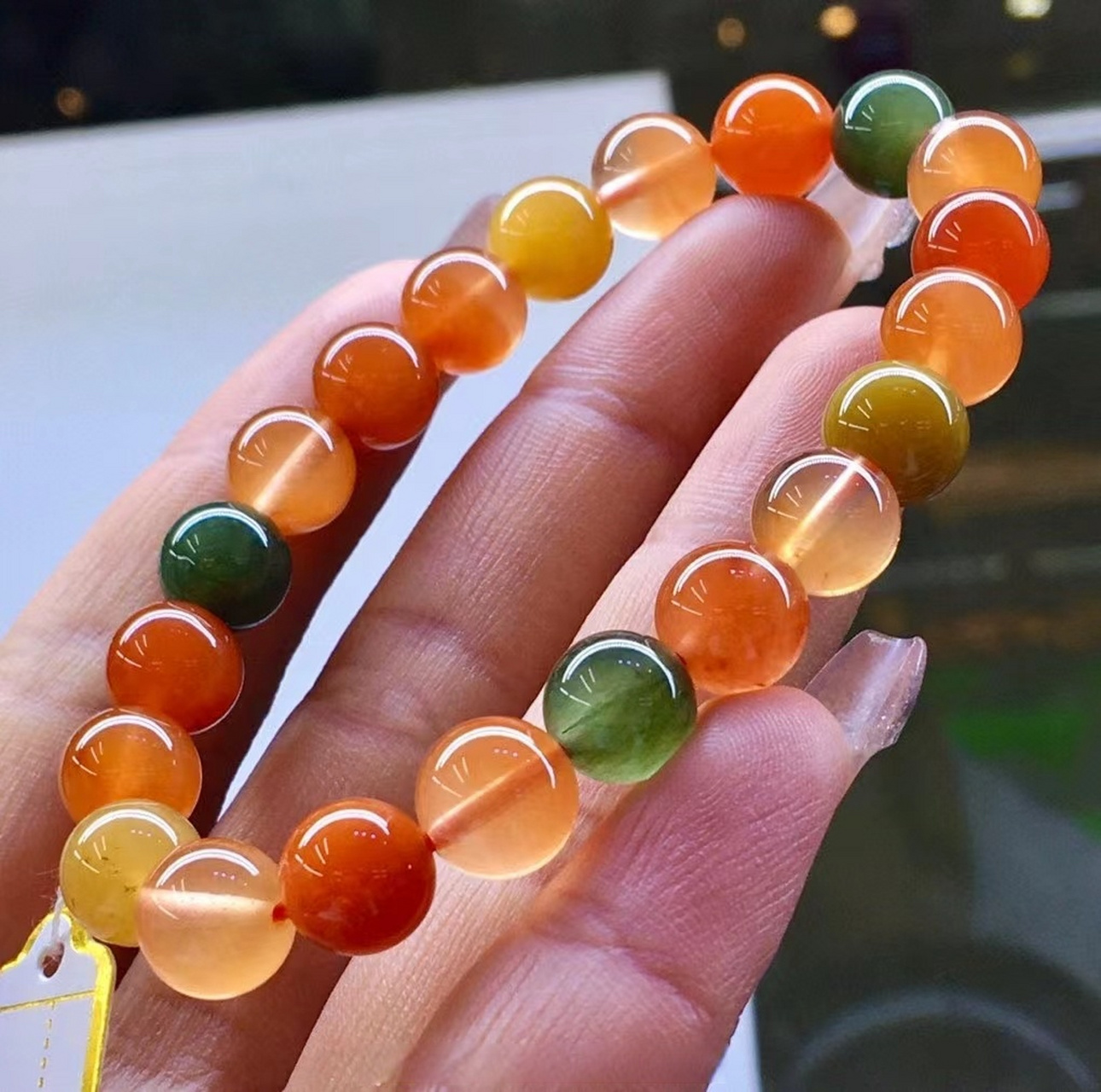 天然水晶福禄寿手链 正品三彩天然水晶手串 #天然水晶##天然能量水晶