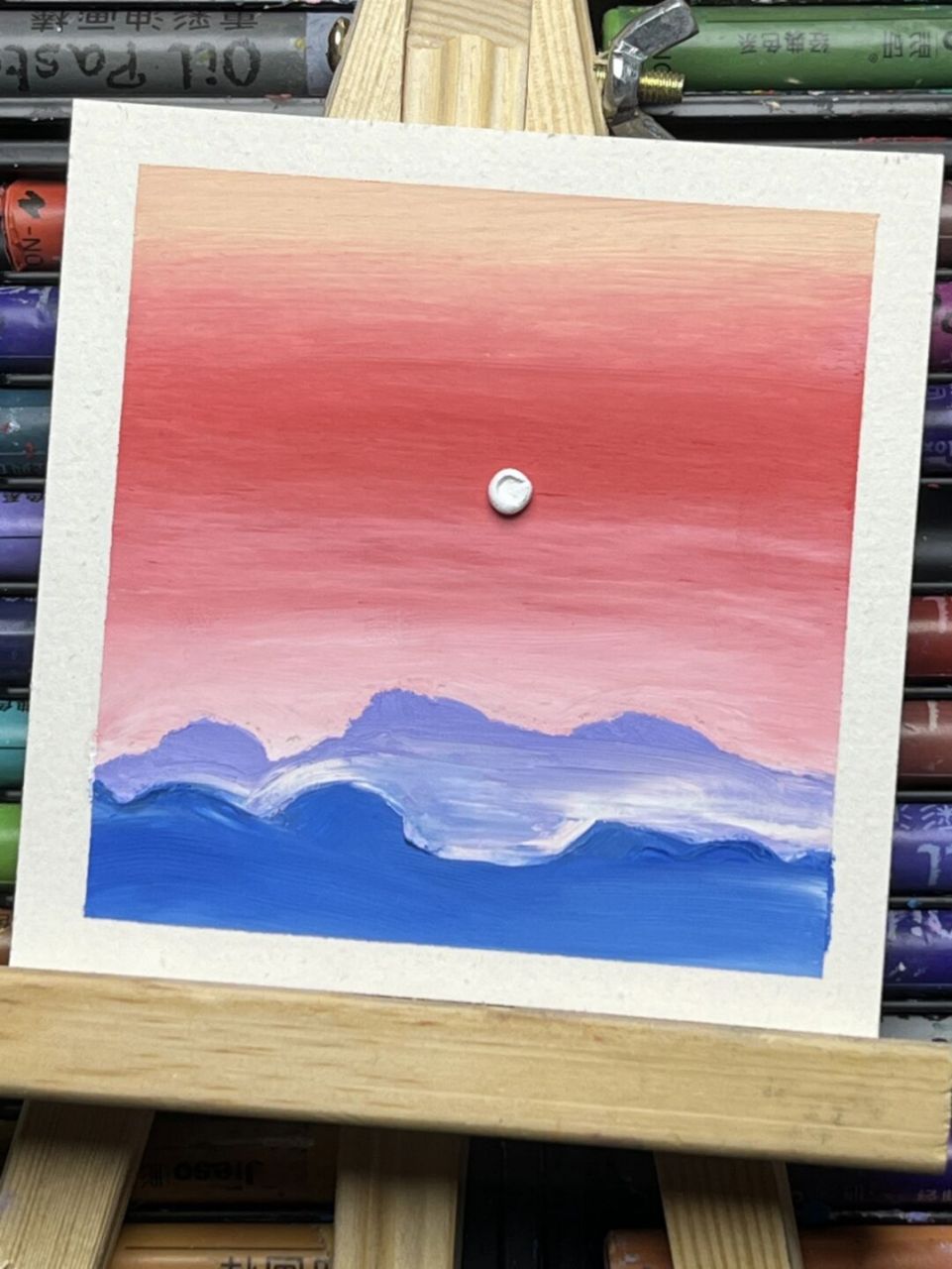 油画棒风景画 新手小白必画 #笔记灵感# 超级适合新手小白的一幅油画