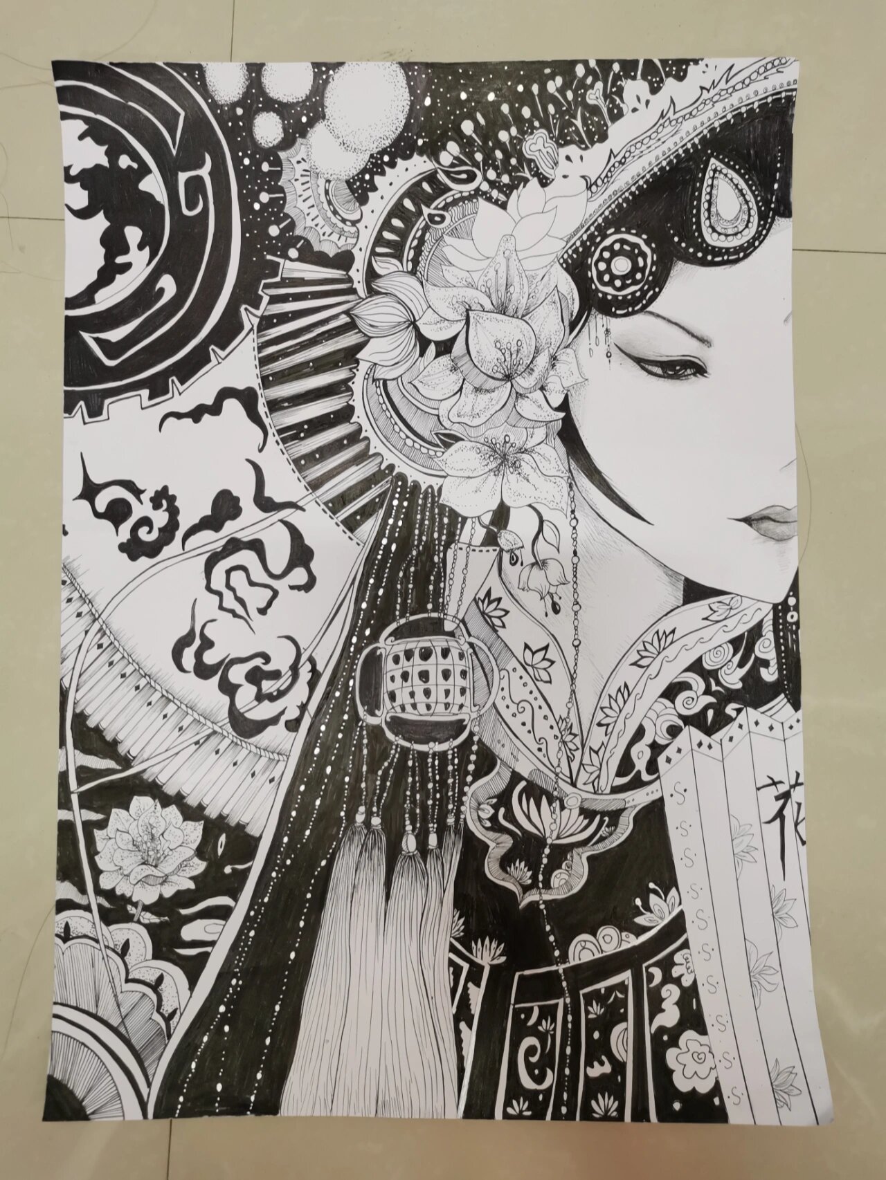 装饰画|线描黑白人物