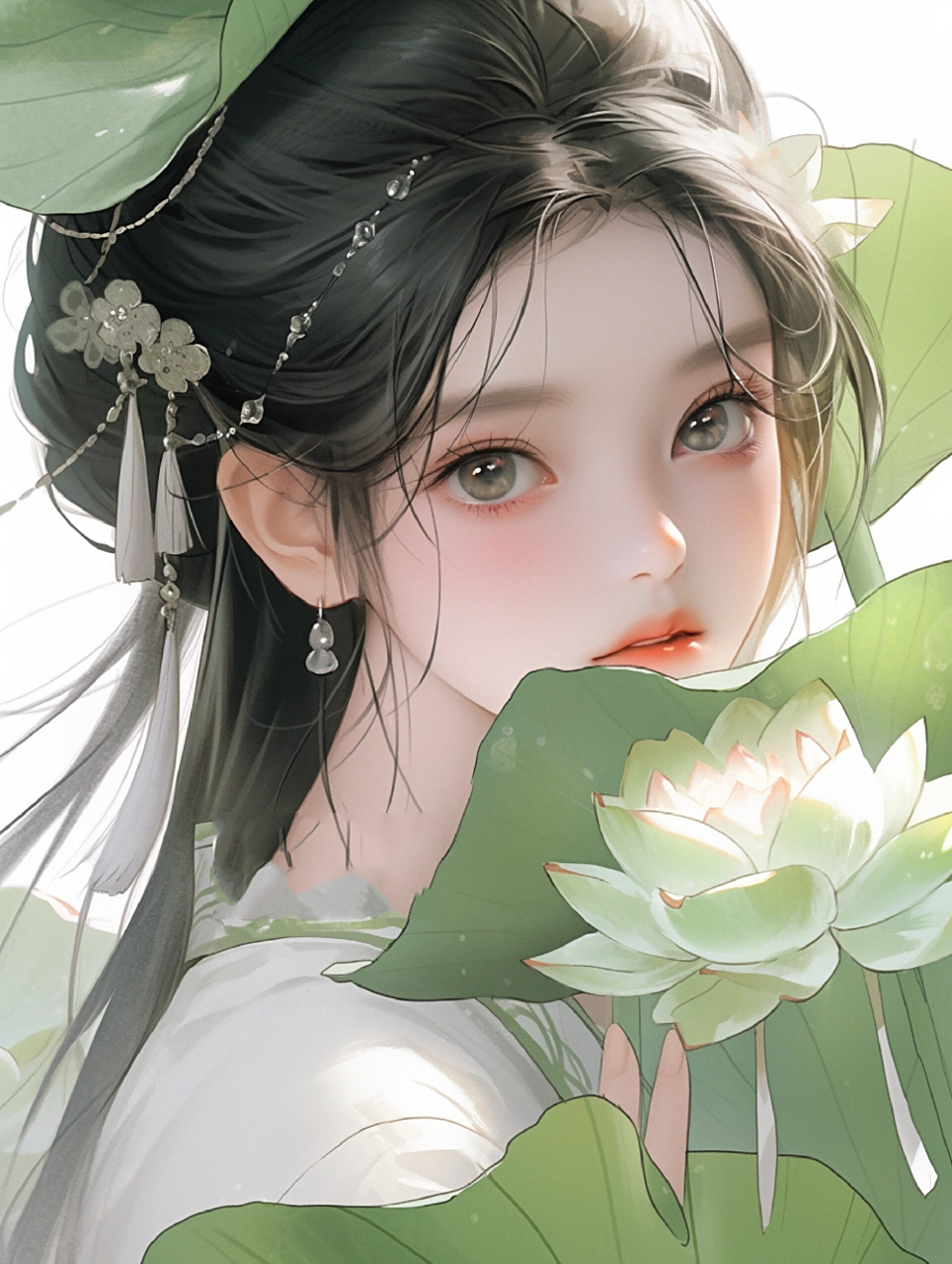 荷花篇二|汉服|荷花古风美女唯美壁纸头像 江南何采莲,莲叶何田田.