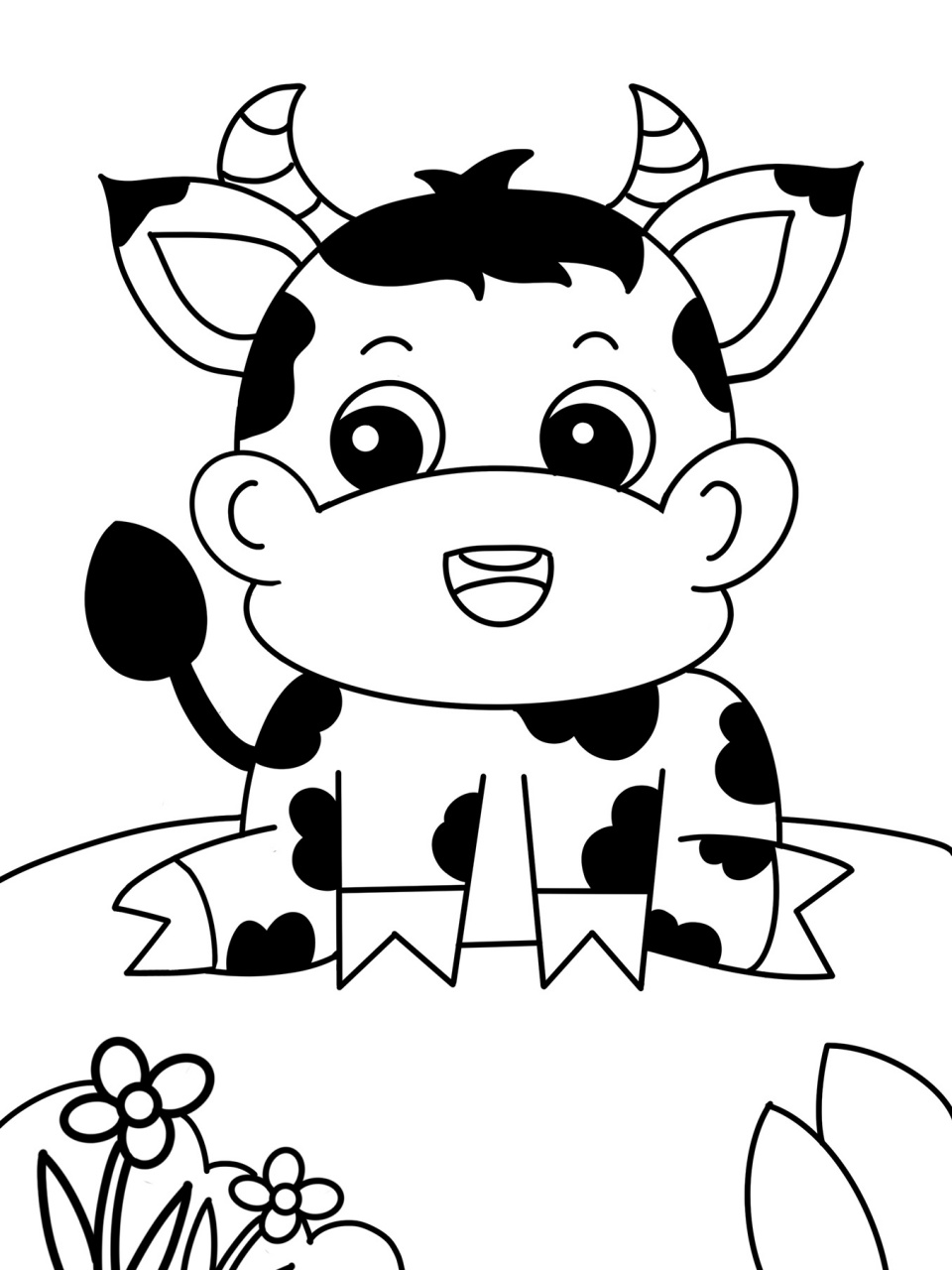 简笔画奶牛 儿童图片