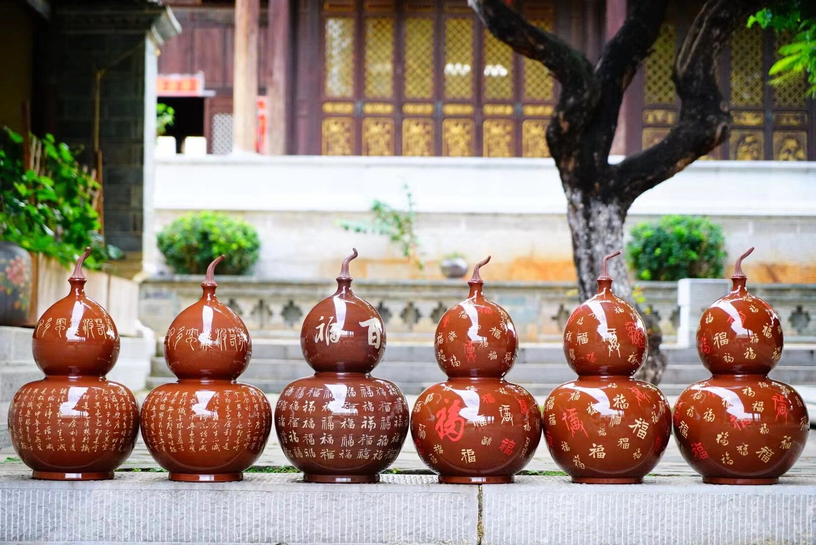 云南建水紫陶葫芦摆件