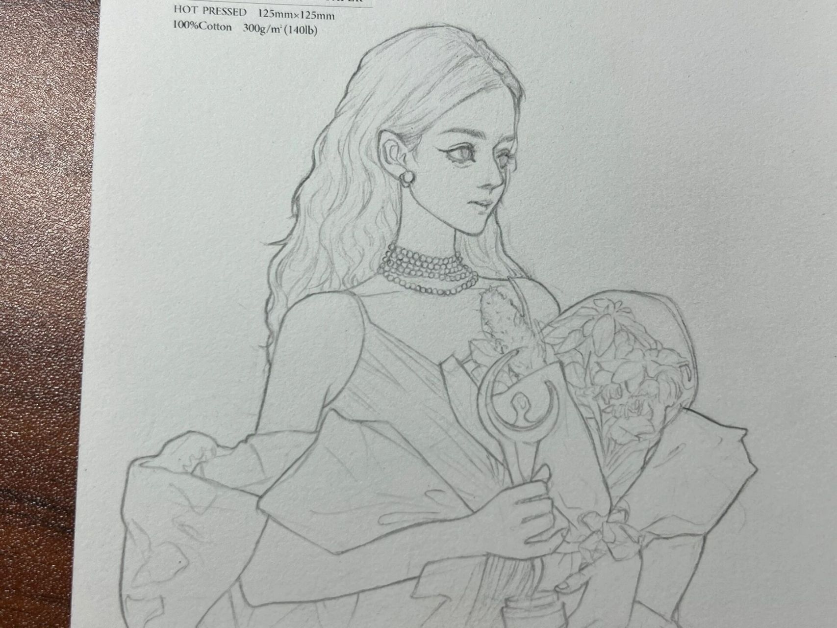 迪丽热巴 纸脱胶了要不要再打张线稿重新上色