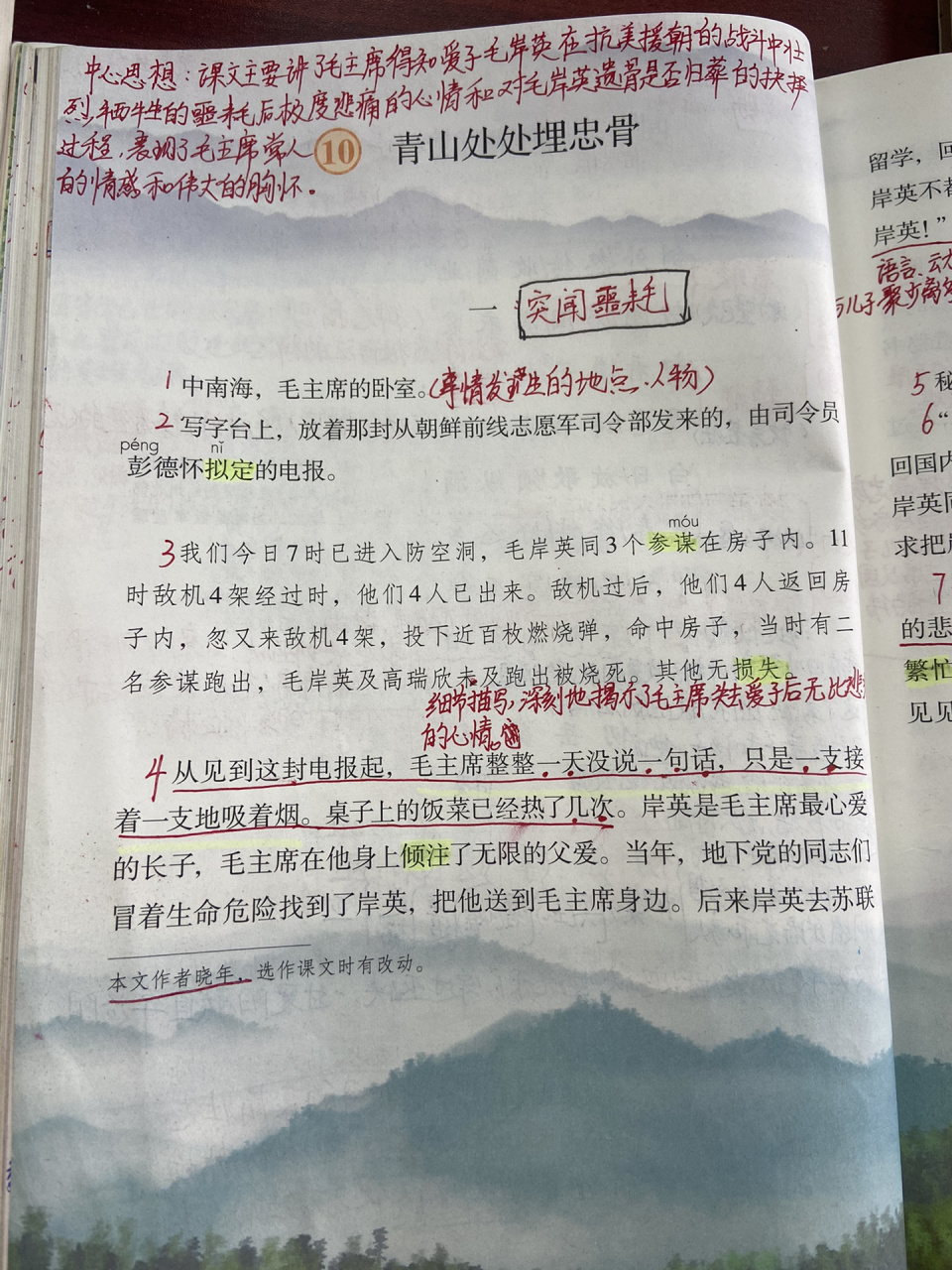 青山处处埋忠骨批注图片