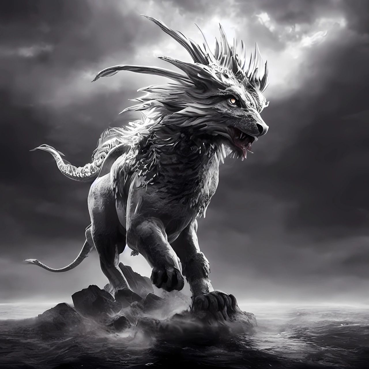 【ai作画】上古神兽之麒麟系 《淮南子·墬形训》:"毛犊生应龙,应龙生