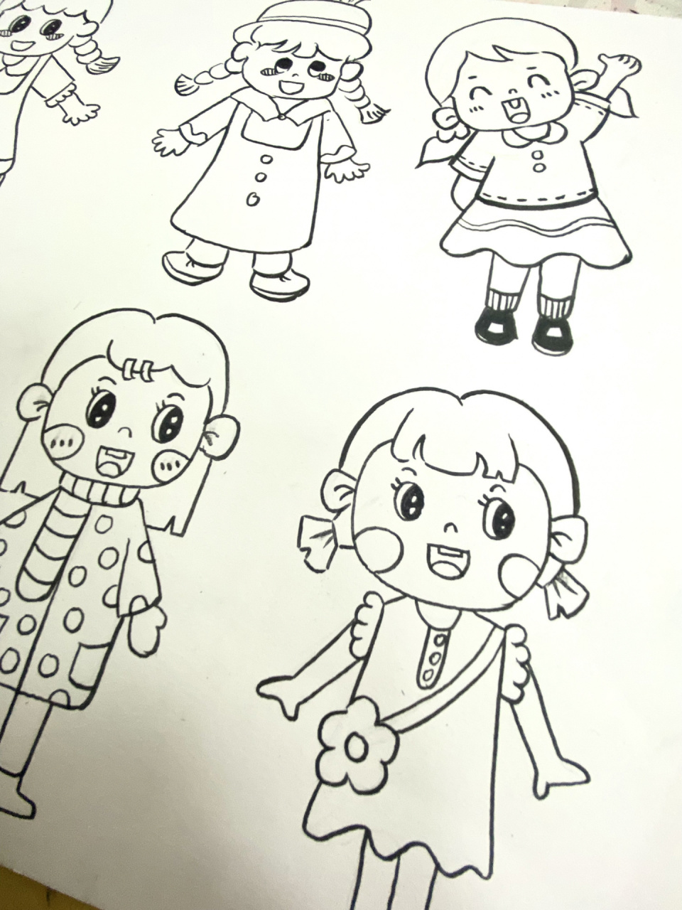 人物简笔画素材|儿童 女孩 考级如火如荼地进行中,来分享一些人物简笔