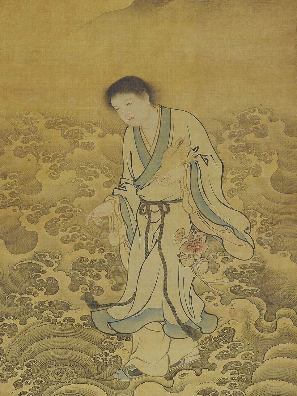 明朝刘俊(刘海戏蟾图,尺寸132×80厘米)