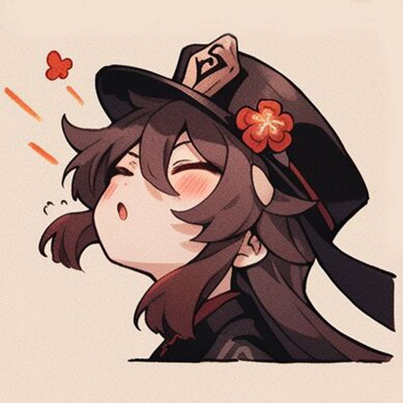 92原神q版头像|胡桃 "太阳出来我晒太阳,月亮出来我晒月亮咯.