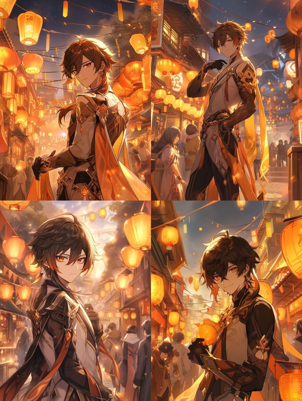 【原神人物】钟离 | 帝君 | 岩王爷 重新绘制,增加了多种场景.