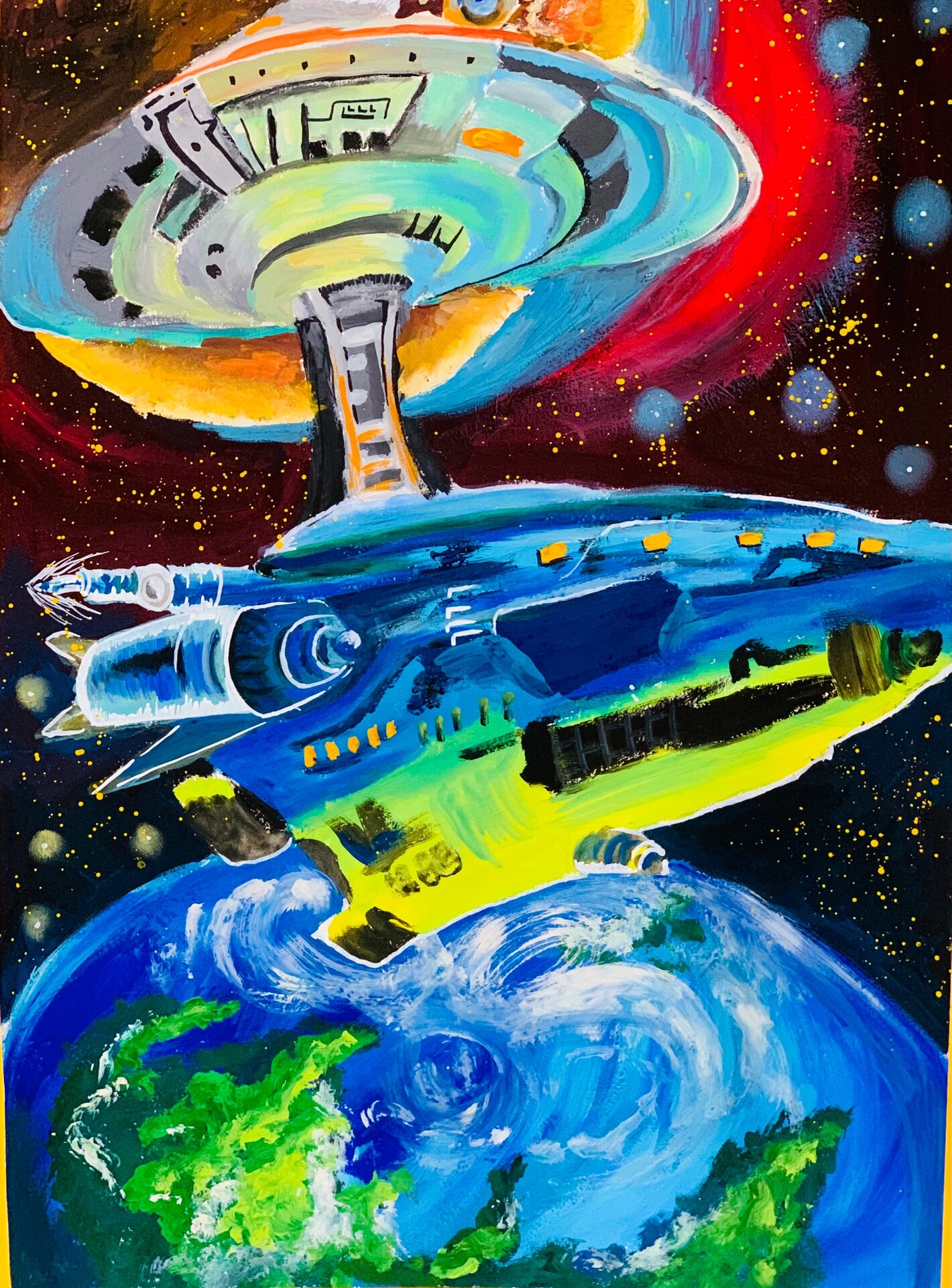 水粉科幻画