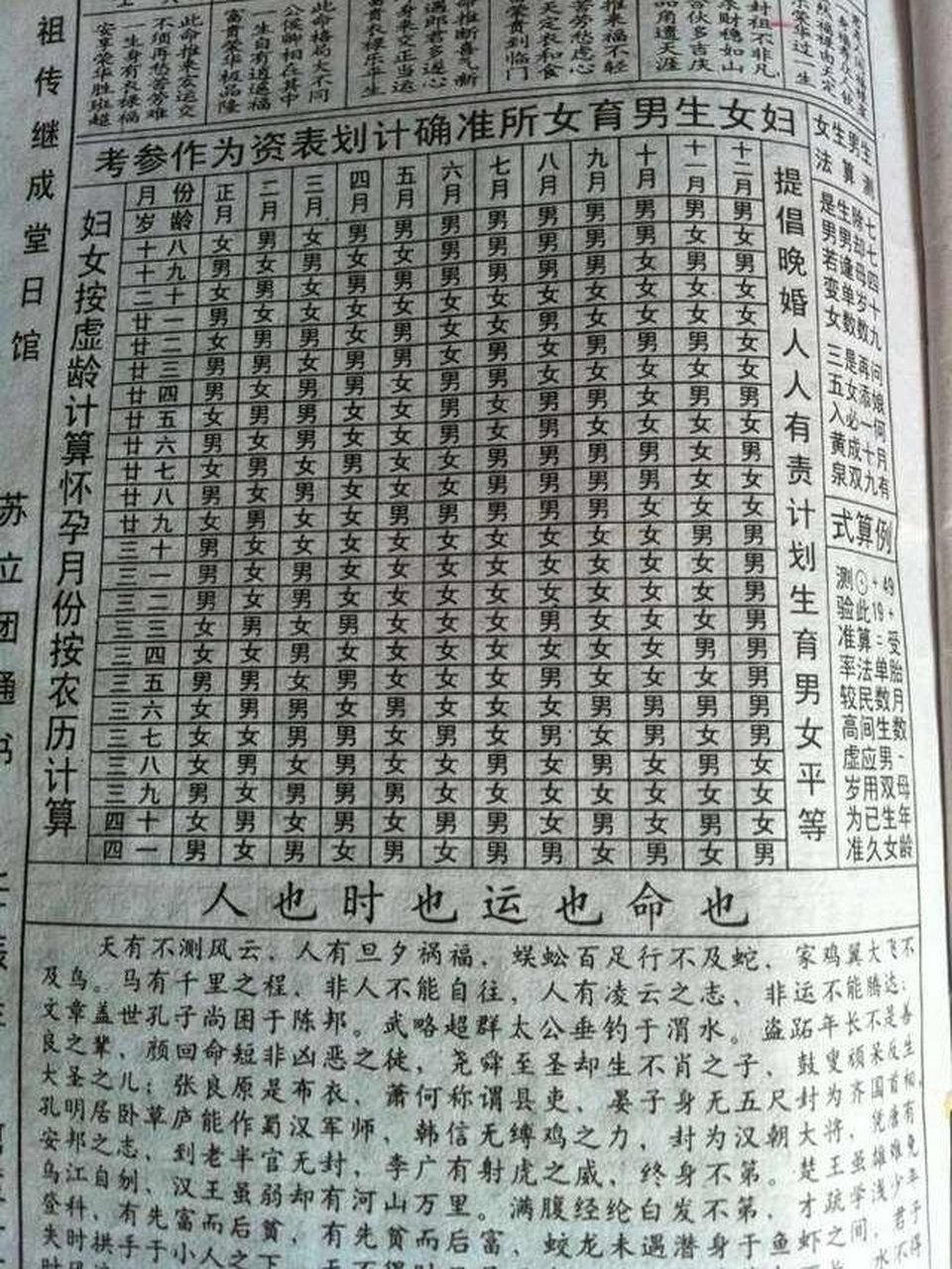 珍藏清宫表 看男女 孕妈来看看吧 2022年预产期