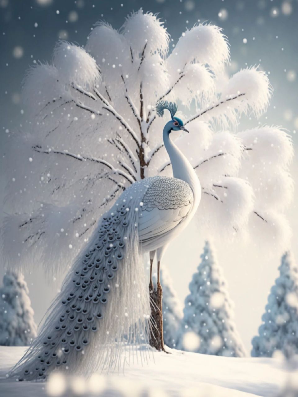 吉祥神鸟:白孔雀