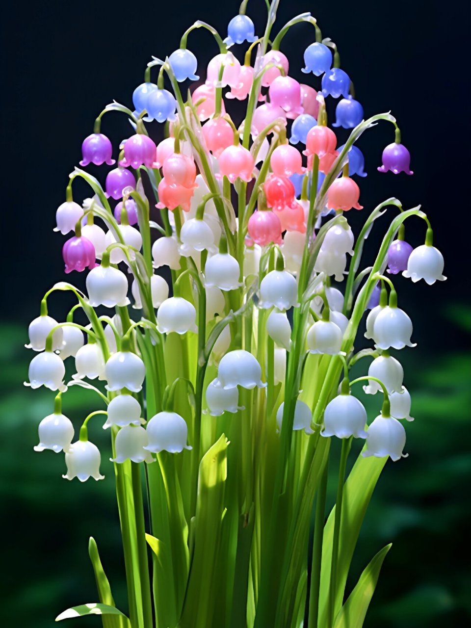 这样的彩色铃兰花你喜欢吗? 铃兰花的寓意:幸福归来