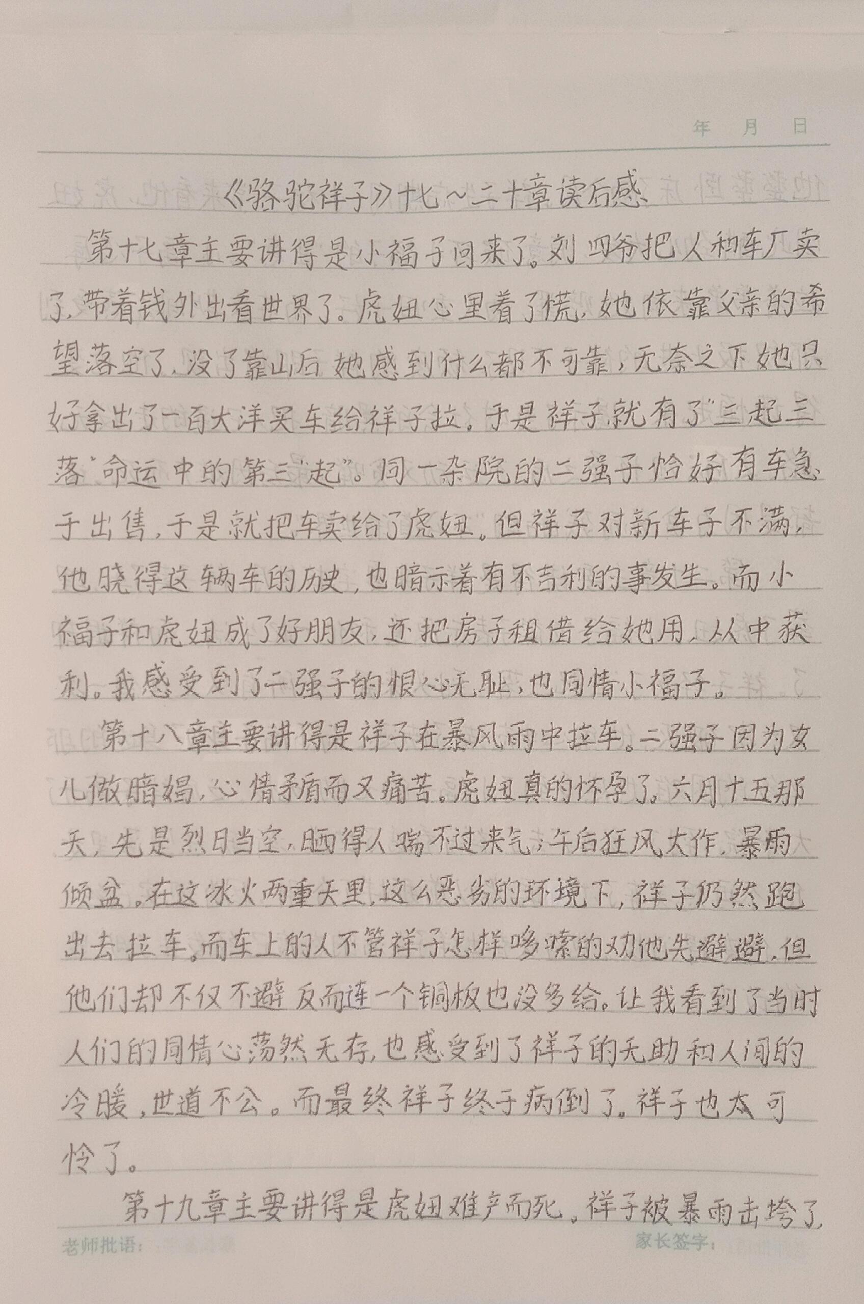《骆驼祥子》第17~20章读后感