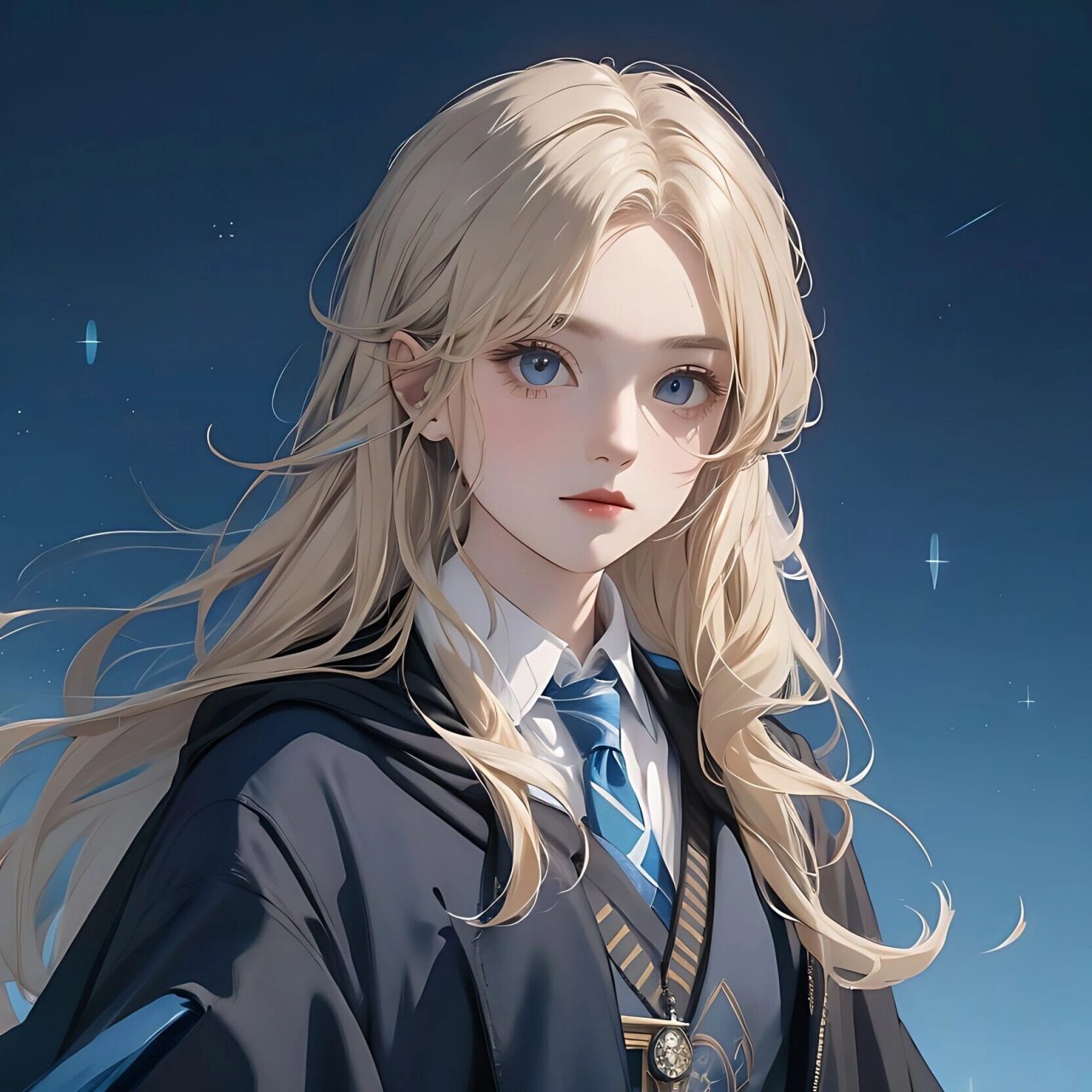 蓝色系女生头像•金发碧眼鹰院女孩