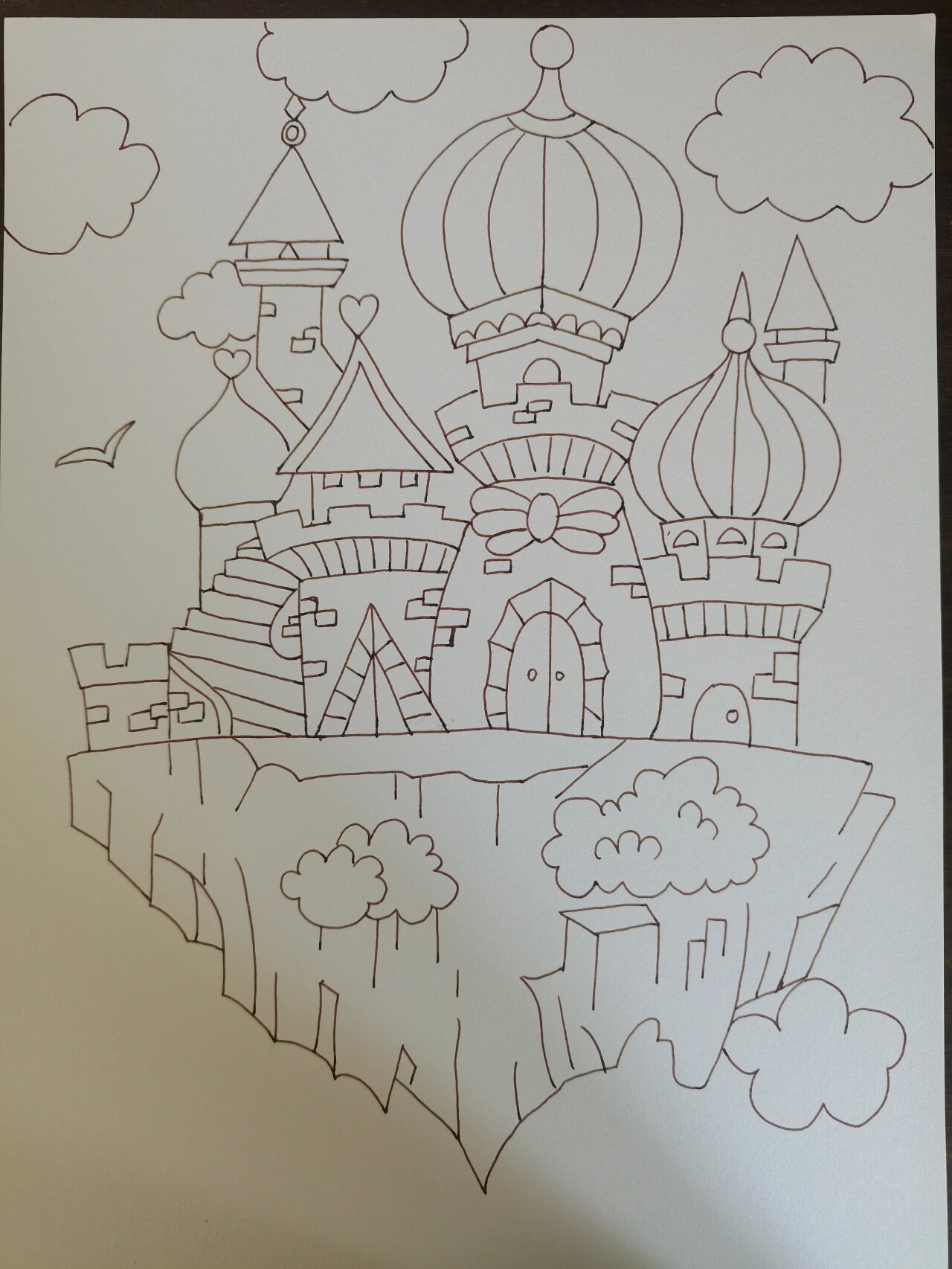 天空之城线描画,共5张