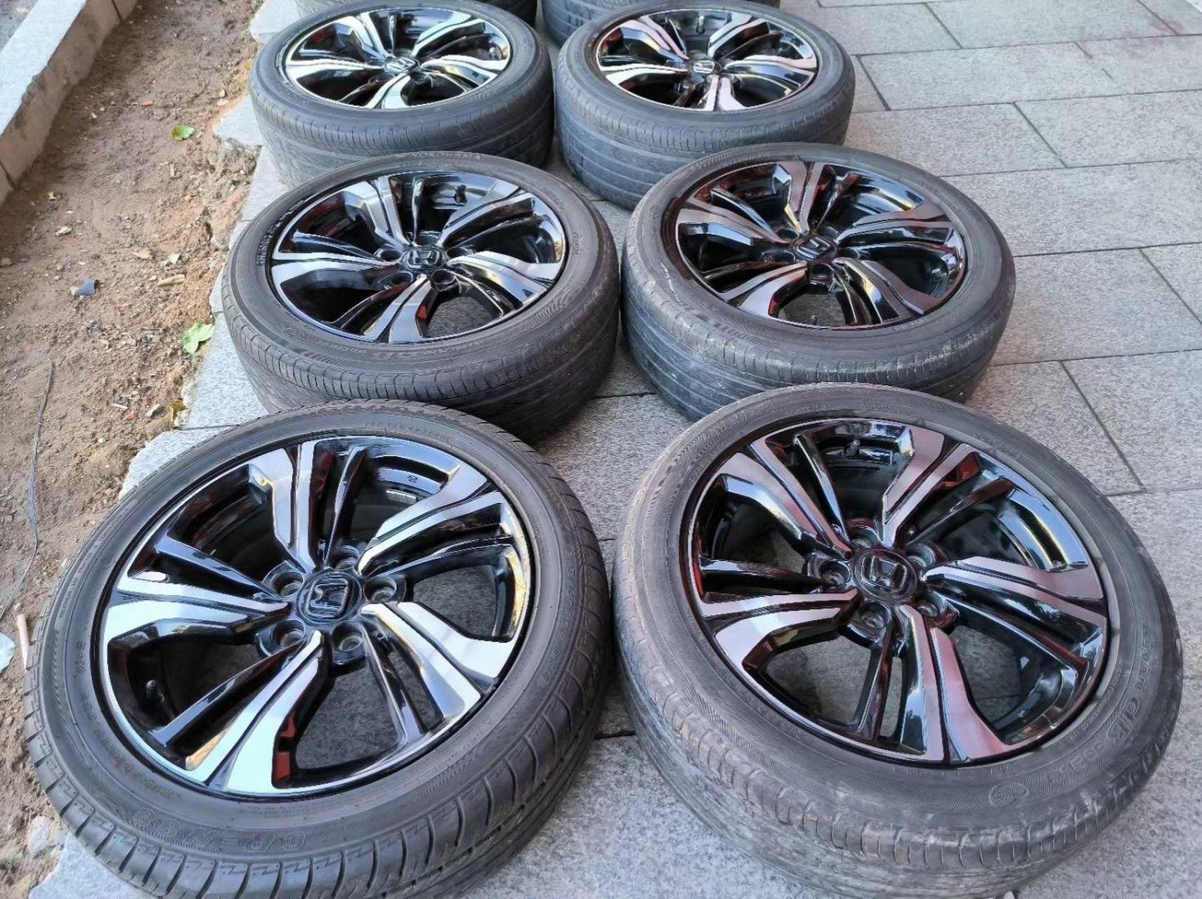 17寸轮毂 十代思域原厂轮毂带轮胎,高配熏黑轮毂,带静音模块  !