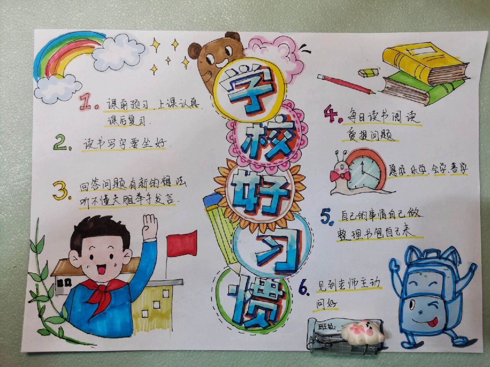 好习惯,学习新目标手抄报 学习好习惯手抄报