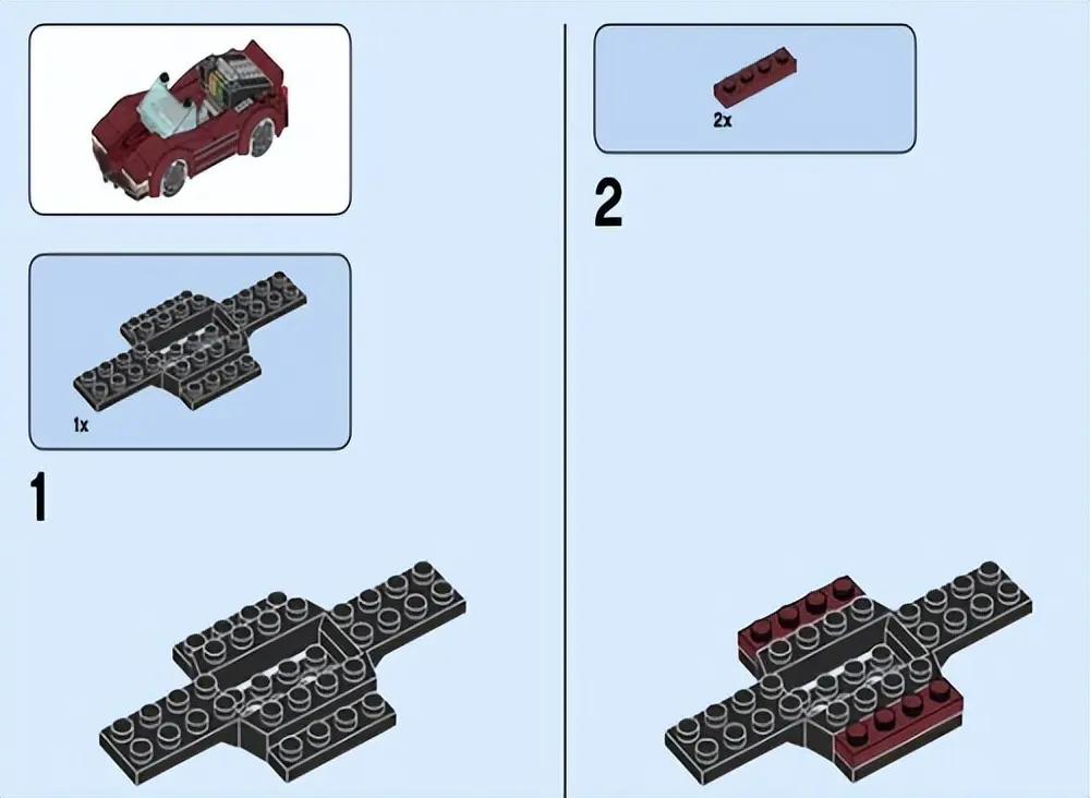 乐高简单跑车拼装图纸图片