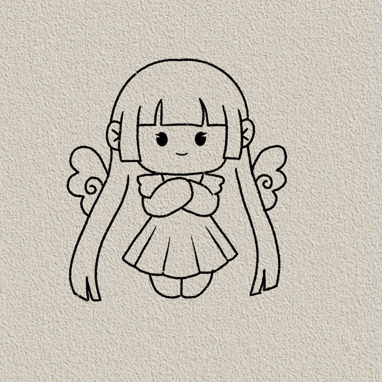 天使小麻薯/简笔画教程 最近太爱小麻薯啦,所以想多画一点这个系列