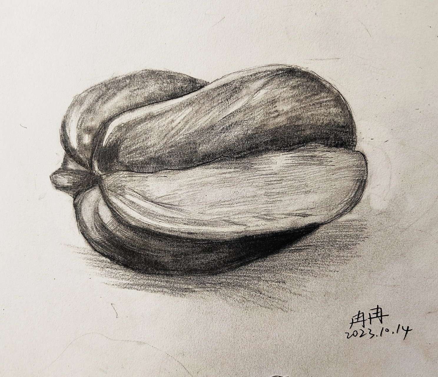 素描临摹《杨桃素描《杨桃素描》》 #零基础素描# #美术生# #静物素描