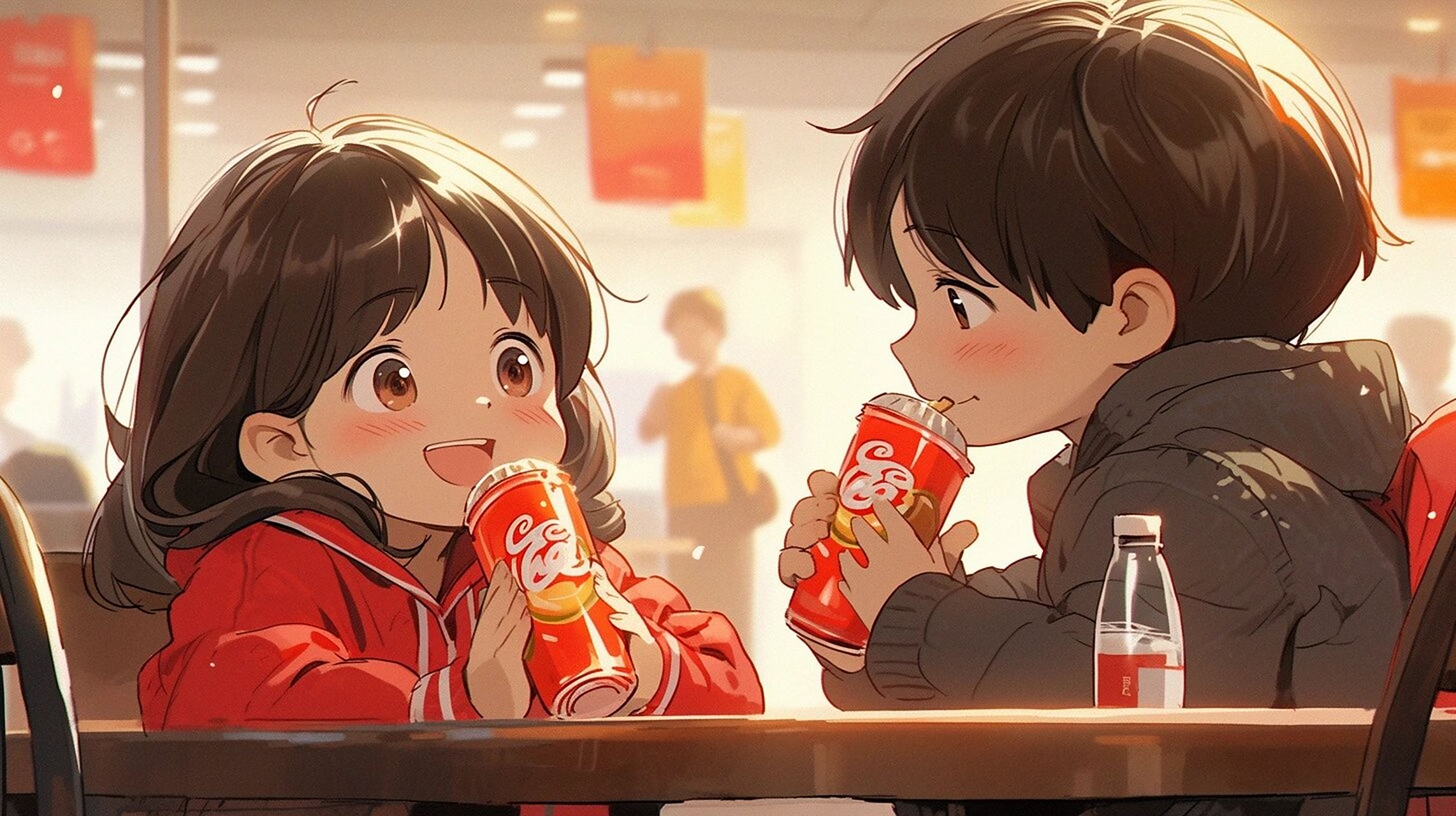 【ai头像】开心喝可乐01情侣头像 d