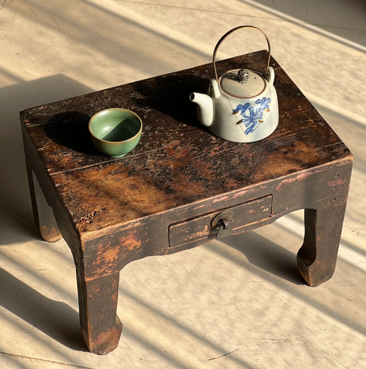 老炕桌 榻榻米小茶桌 茶几 古拙之美 尺寸:长35.5 宽24 高22.5厘米