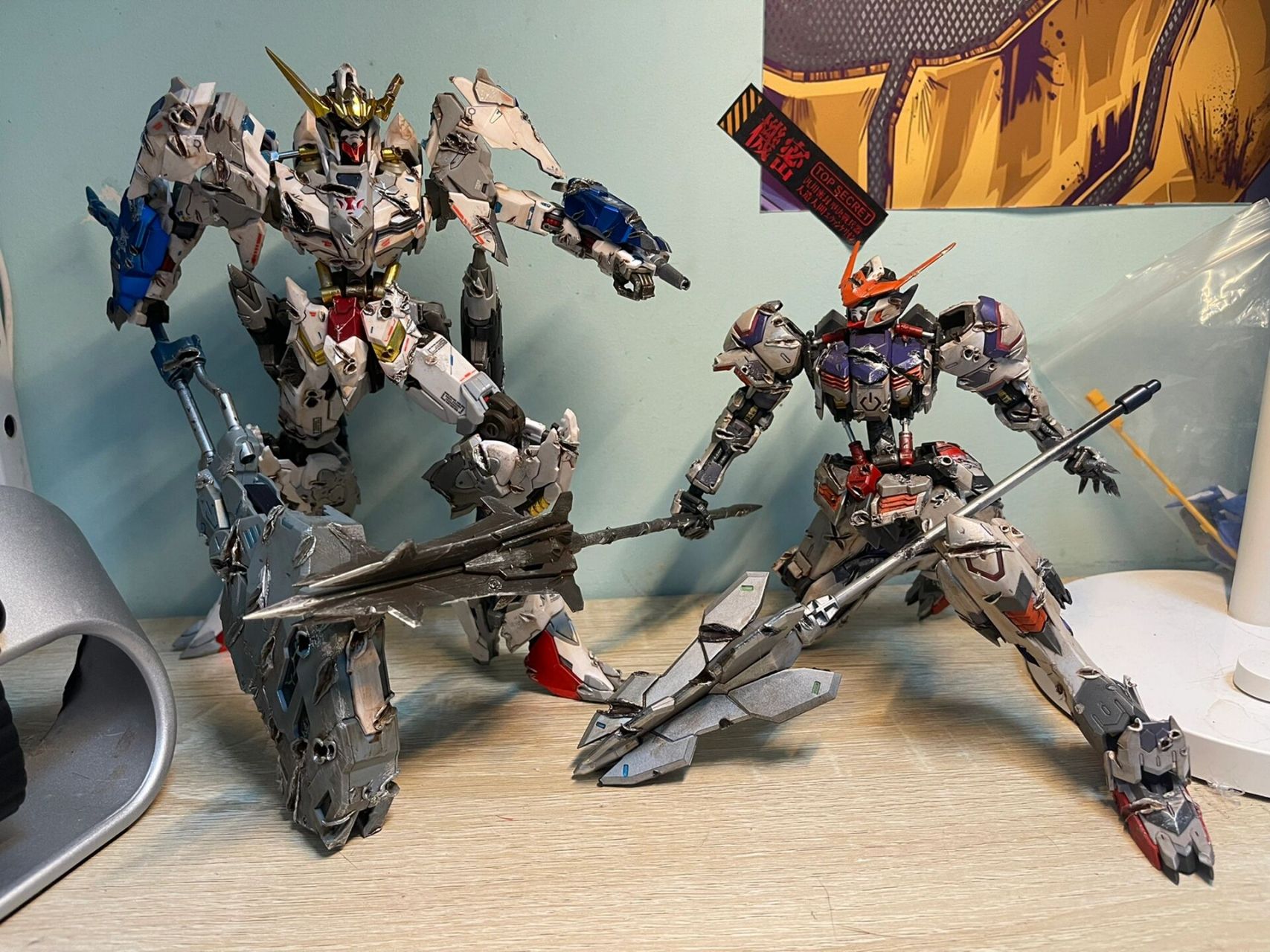 万代高达 mg巴巴托斯战损旧化 这款最适合旧化战损了 记录第二次做旧