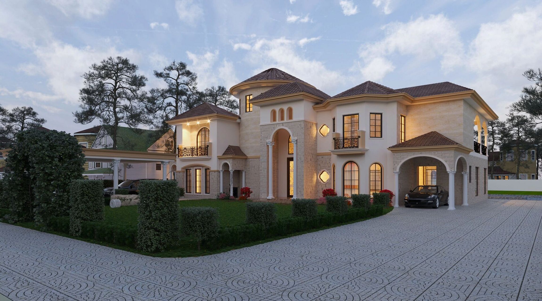 别墅92 灵感来源于地中海风格建筑和法式建筑92 外立面选用石材和