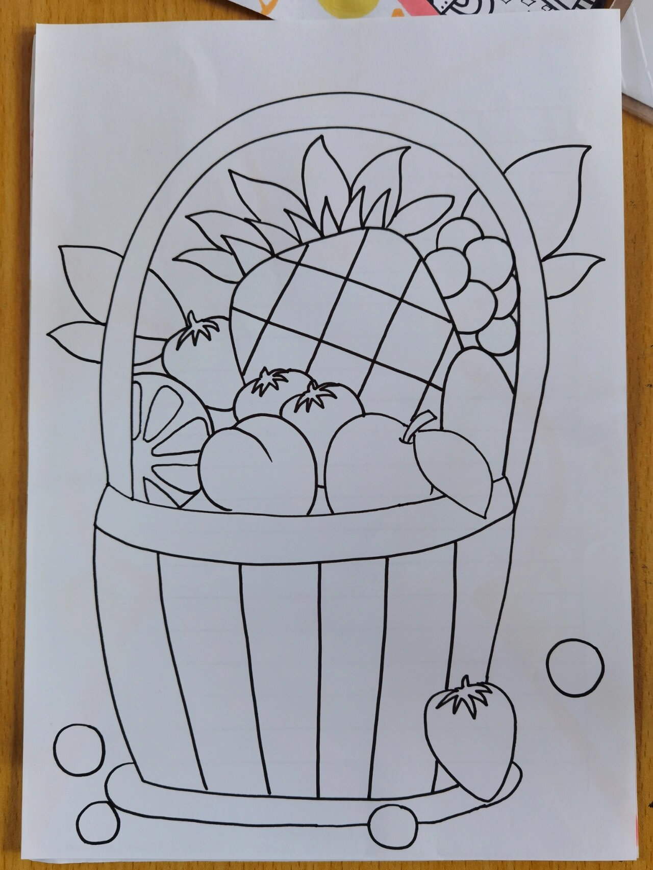 儿童画水果篮子