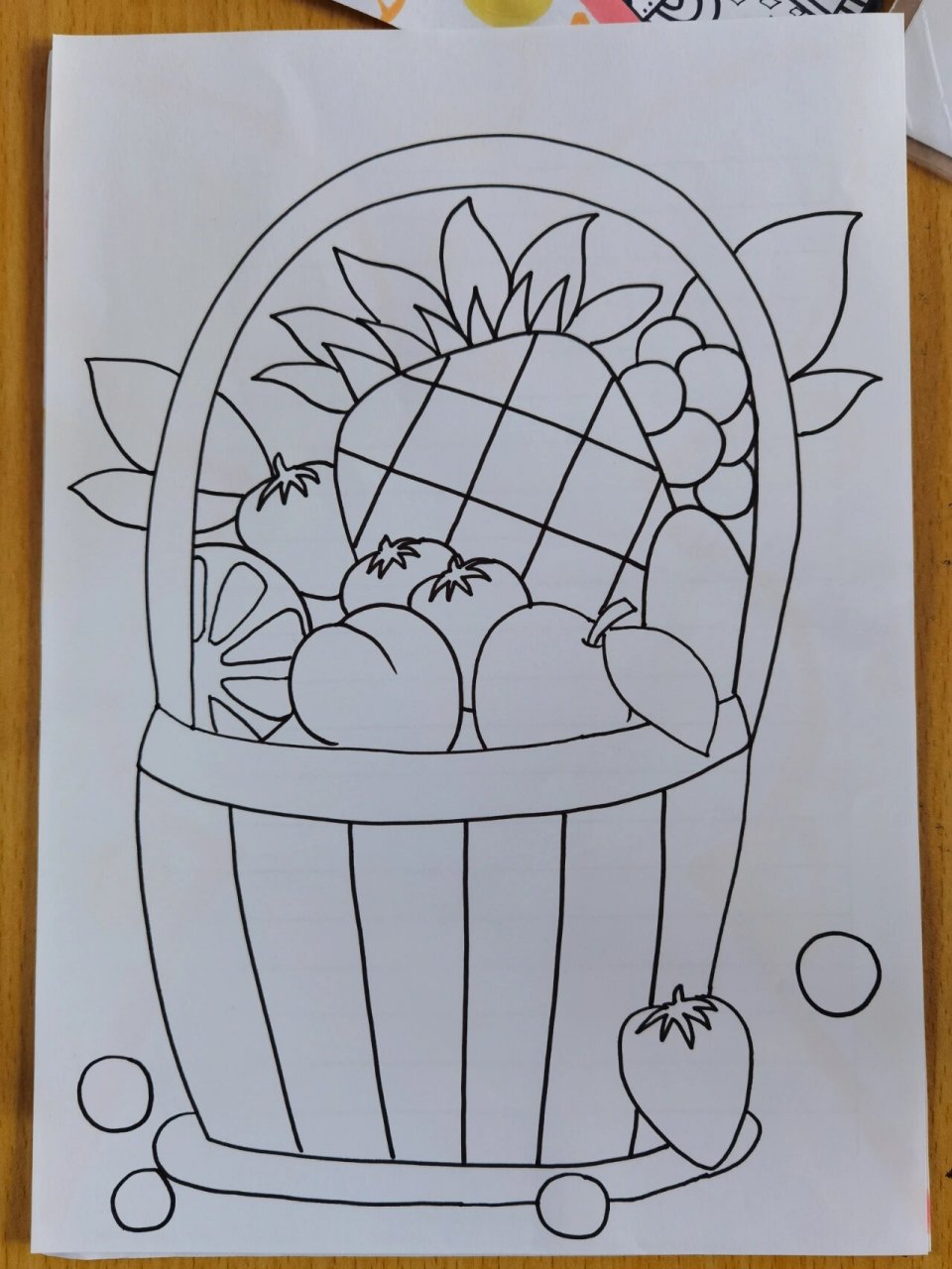 儿童画水果篮子