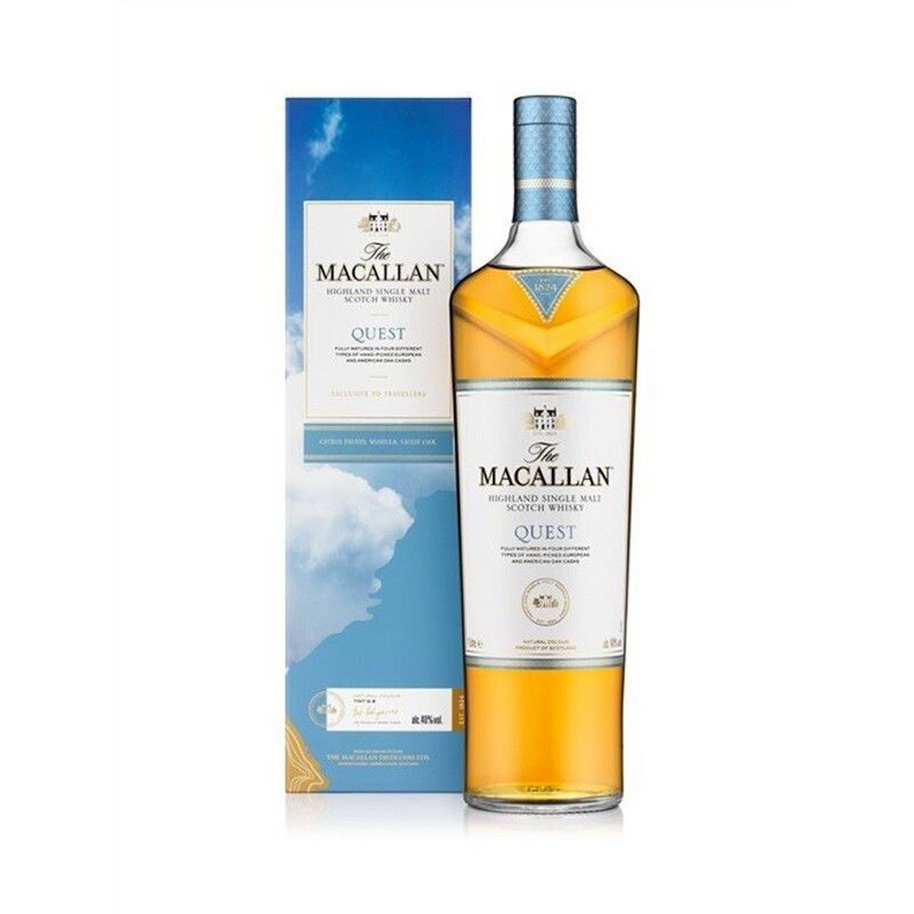 40%vol 容量:1000ml 产区:苏格兰斯佩塞(speyside) 〈麦卡伦quest蓝天