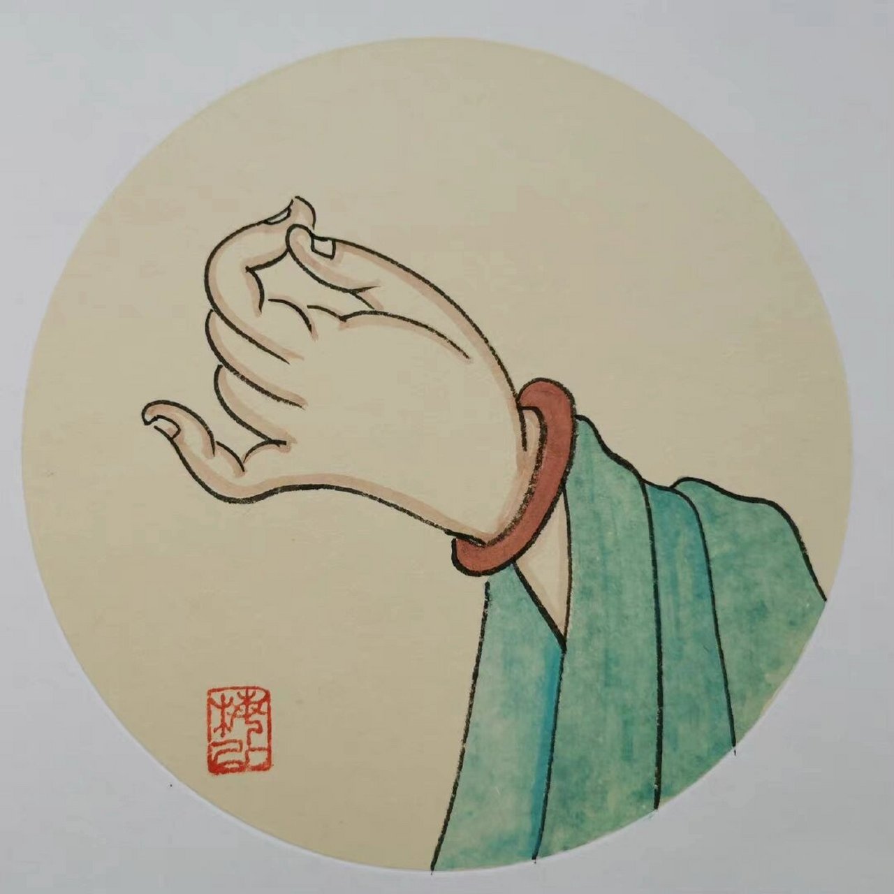 敦煌壁画中地飞天,菩萨,佛像通过手的姿态传情达意,表达了神的形象,神