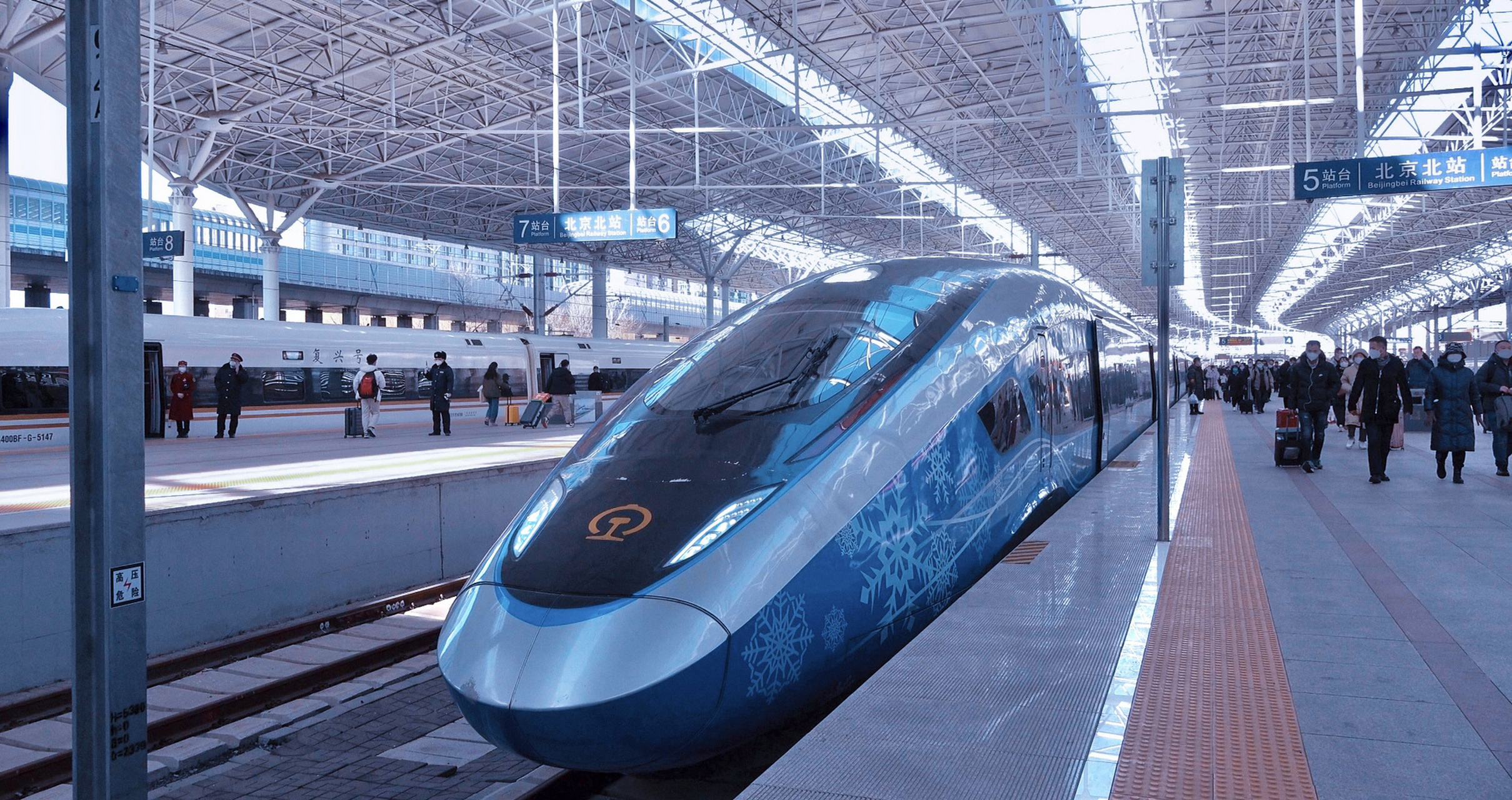 中国动车组颜值天花板 cr400bf-c-5162 冬奥限定 瑞雪迎春 涂装