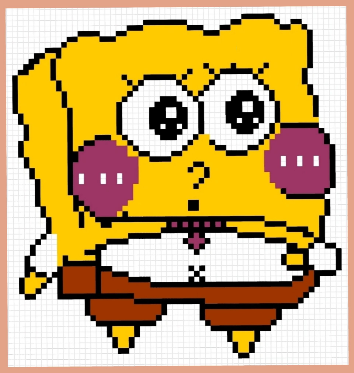 像素画教程 #excel #excel表格 #海绵宝宝系列 #海绵宝宝壁纸 #海噜