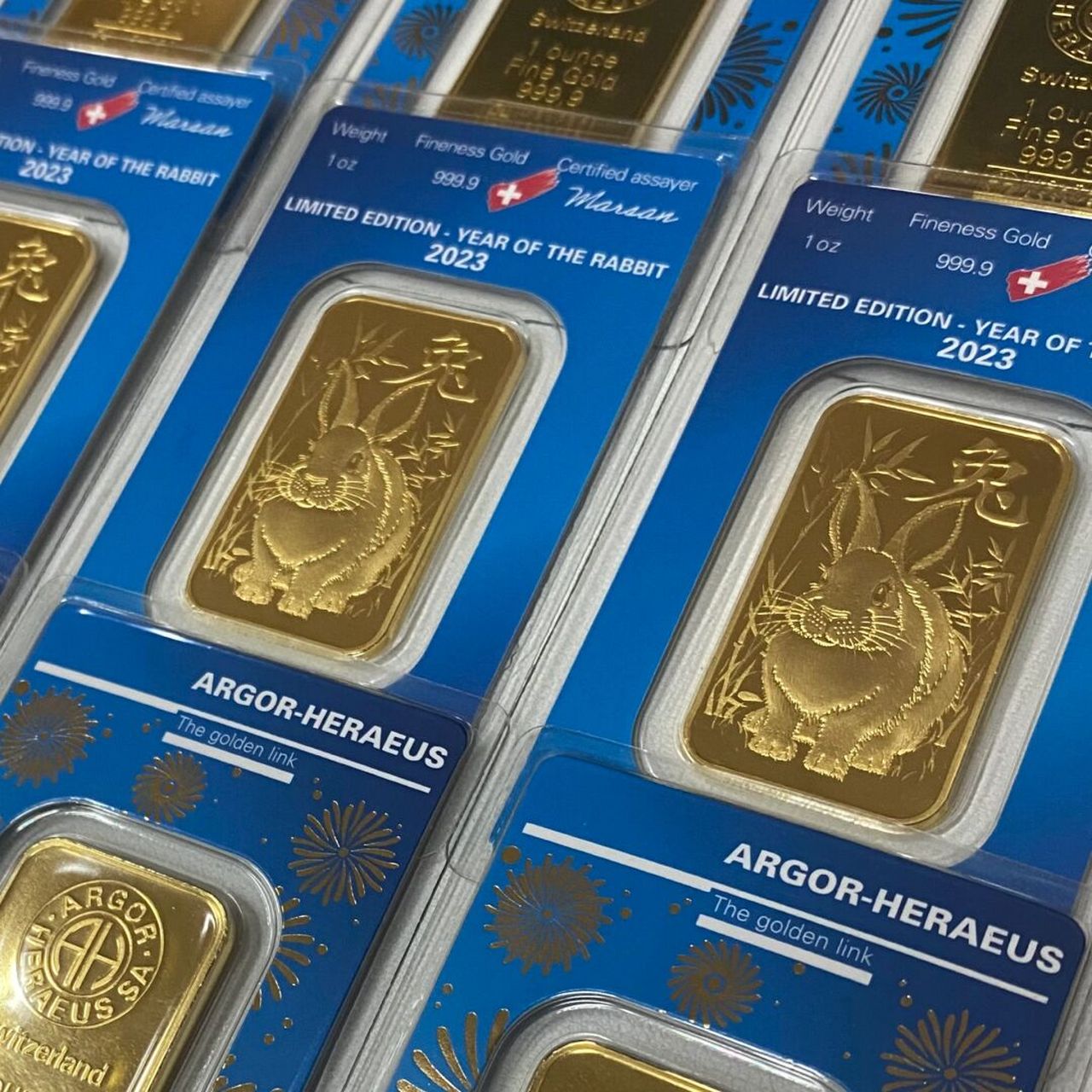 2023年 兔年生肖 瑞士賀利氏金条 1盎司 2023年 兔年生肖 瑞士金条 1