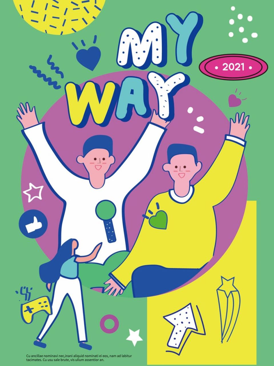 潮流插画简约涂鸦孟菲斯活力男女人物扁平风插画海报ai矢量图设计素材