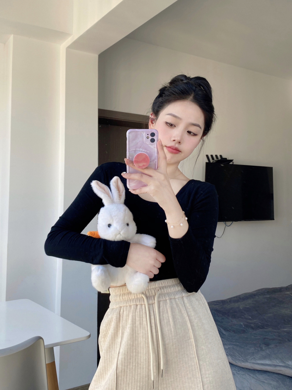 尝试一个新look# #高马尾##beaufina##珍珠