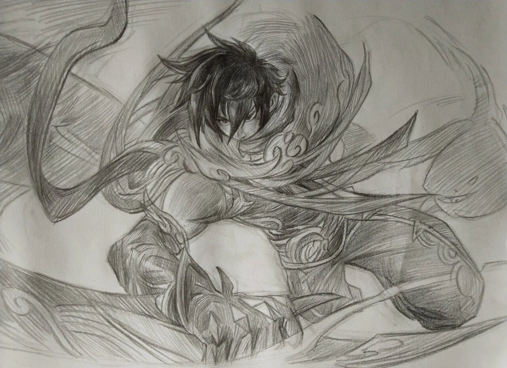 马超神威,铅笔临摹