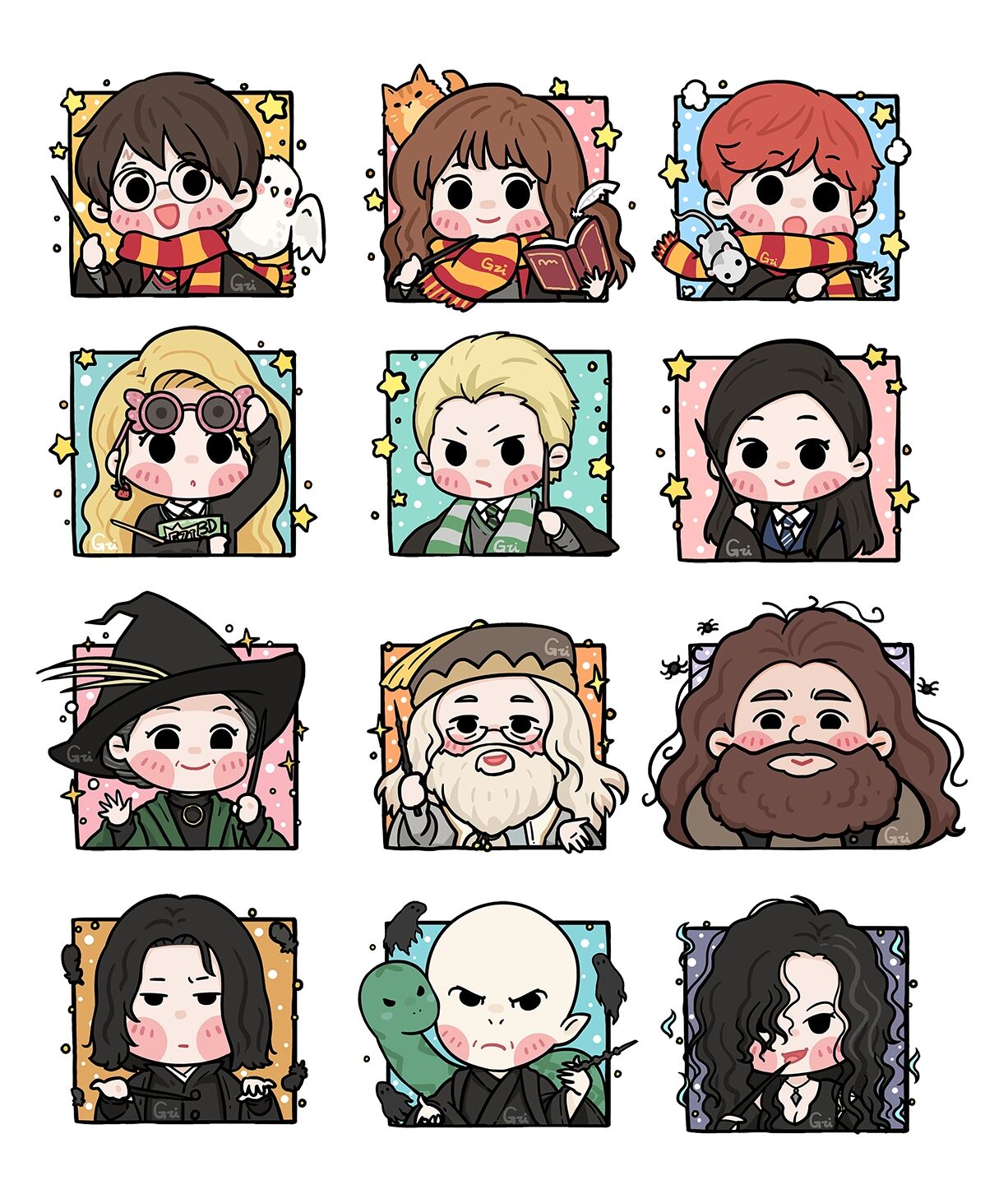 🎨萌小g爱涂鸦 哈利波特系列 q版头像无水印