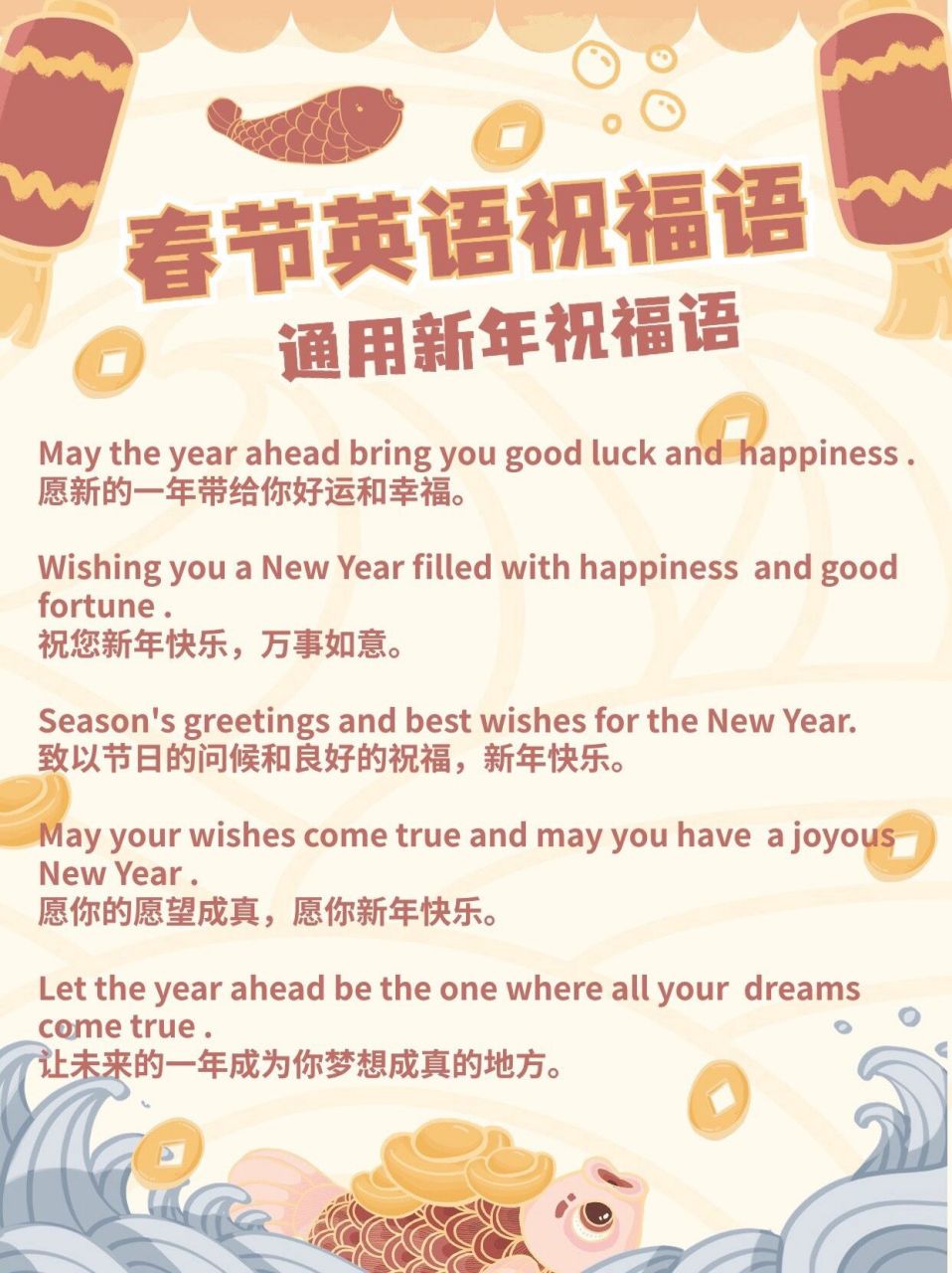 春节祝福语英语句子图片