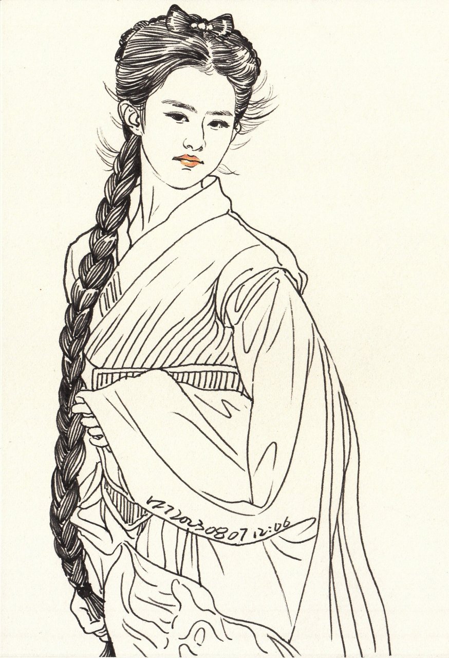 每日一画画|《神雕侠侣》小龙女|2006 #速写进阶计划# #每日一画画