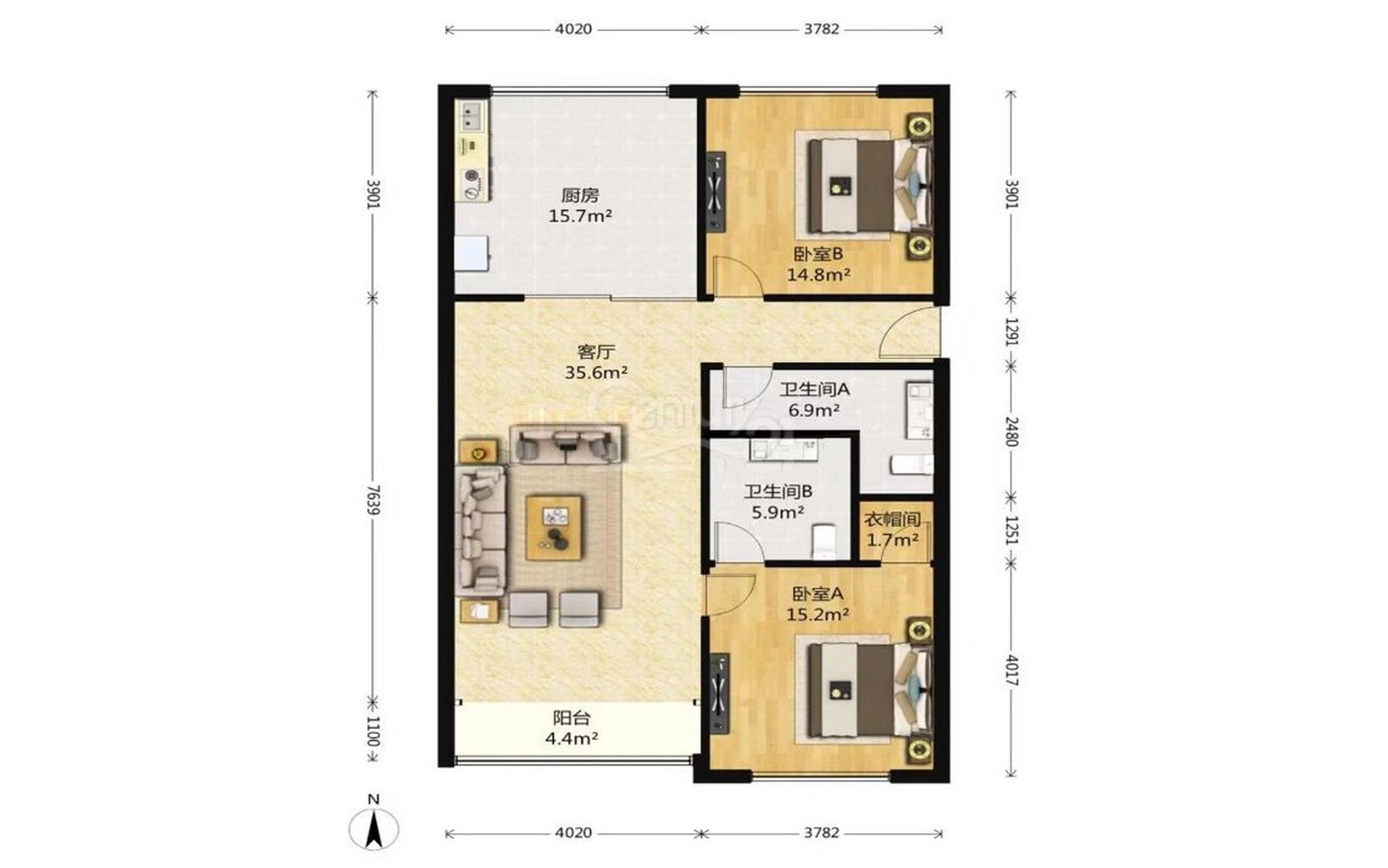 丝毫不缺角的房子 阳光上东丹麦组团(安徒生花园)02观景2居室 房本