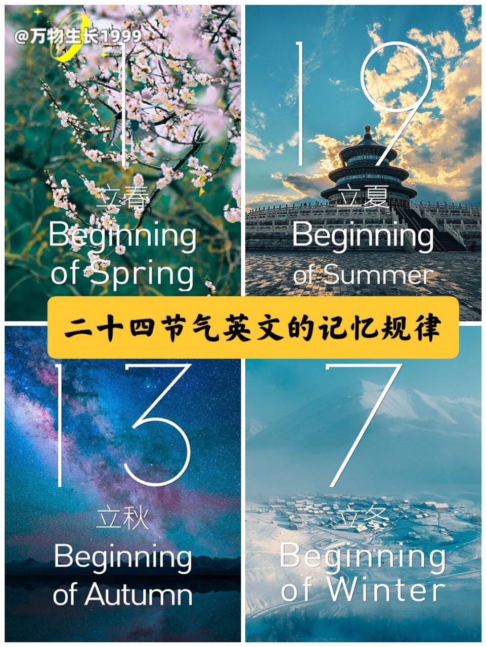 二十四节气英文:有规律～轻松记忆～快收藏吧 24 节气的英语翻译看似