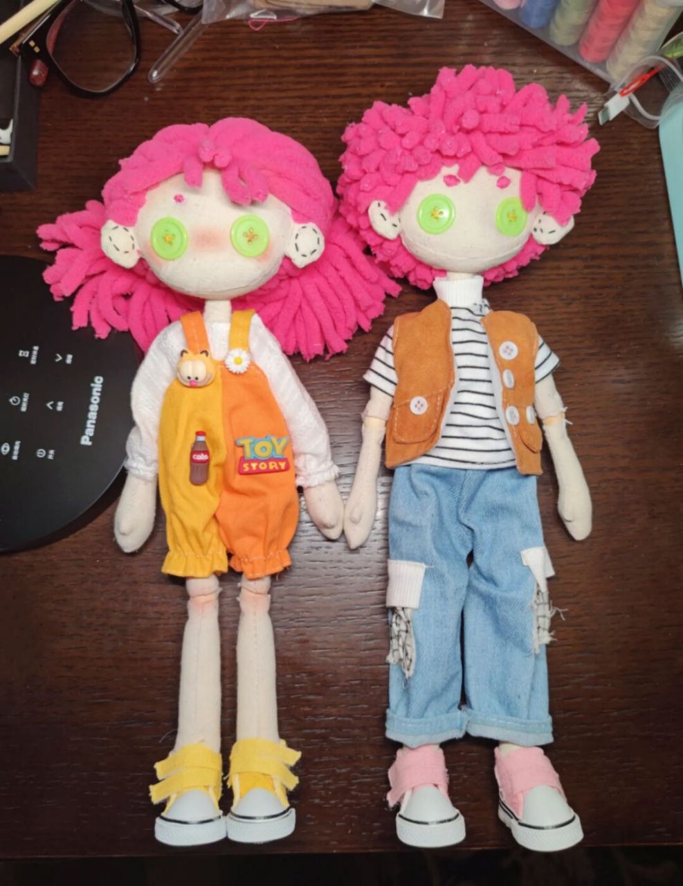 客订展示——手缝娃娃,尝试男孩子体! 女孩子是姐妹定制的!一开始的眉