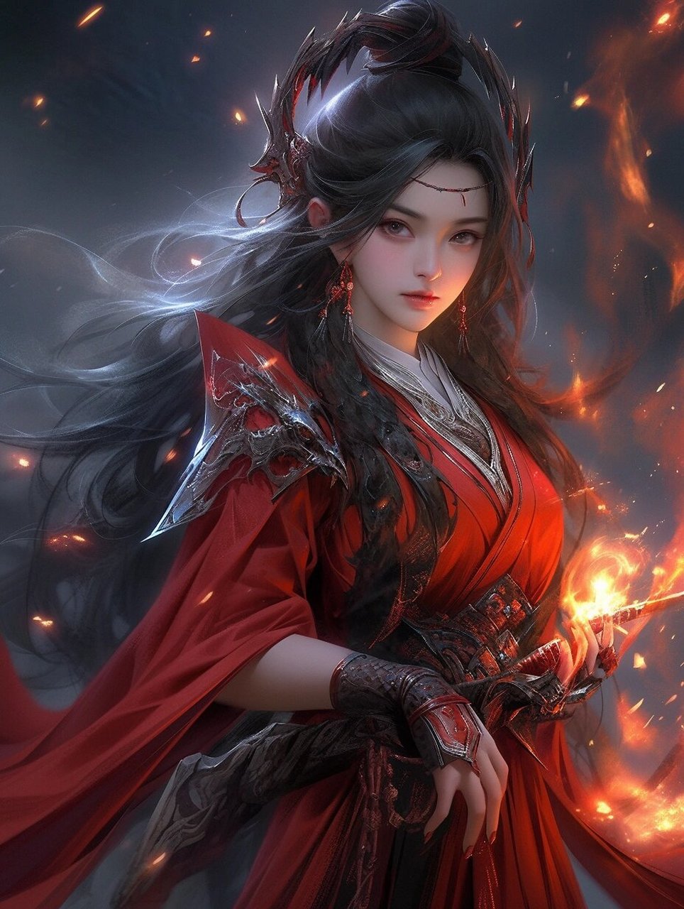 唯美画风的古装女子 修仙古风照