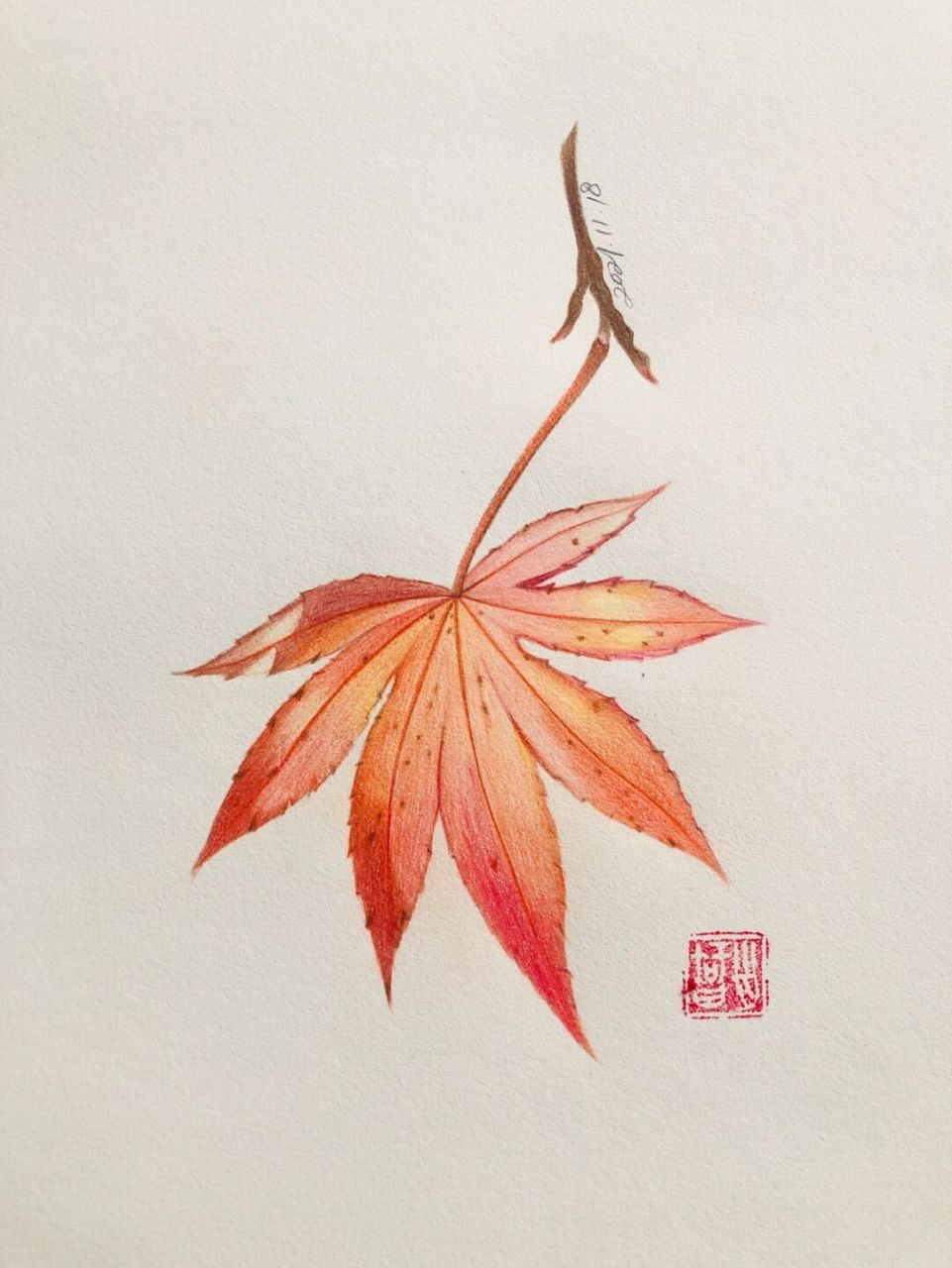 97编号522(原创画于北京樱花园),适合初学者练习; 97纸:浪人文化