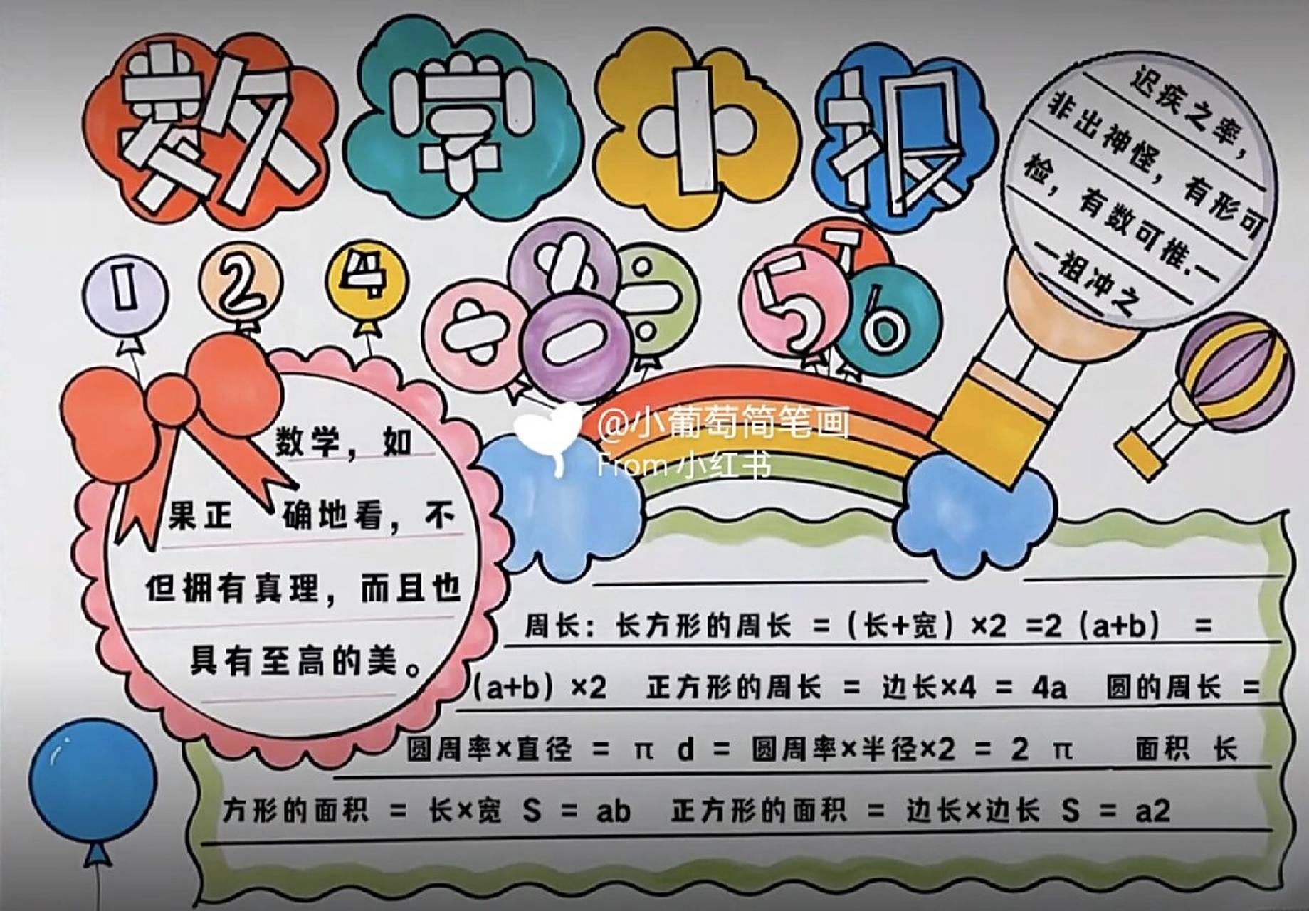 数学手抄报/数学小报/我爱数学手抄报  趣味数学手抄报,简单好看配