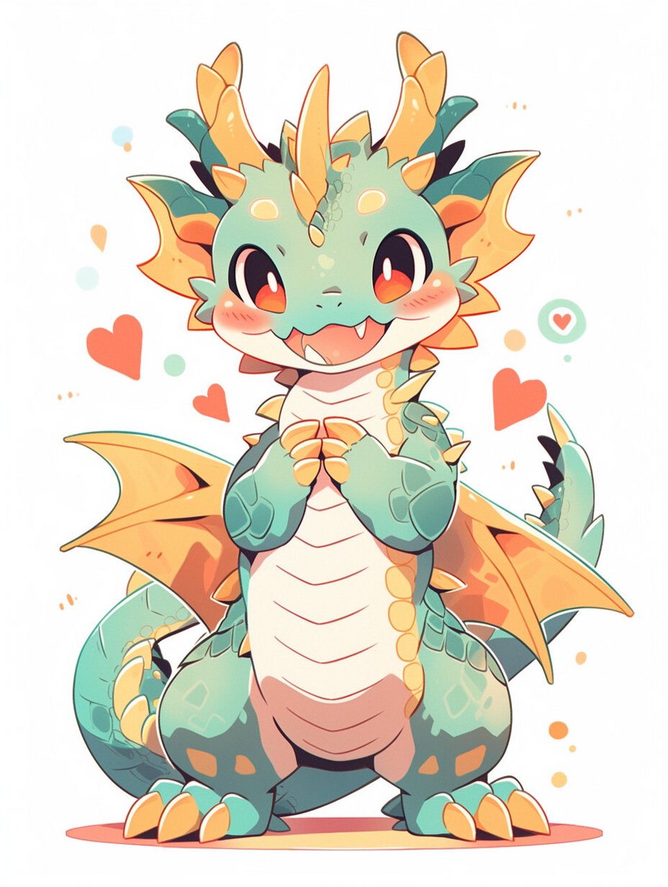 可爱小龙/龙年ip形象/卡通可爱小龙插画 魔法关键词: kawaii dragon